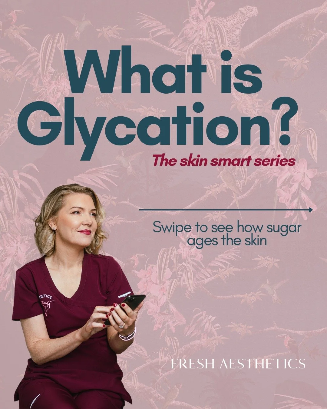Glycation is a biological process where excess sugar molecules bind to proteins such as collagen and elastin. These are the fibres that keep your skin firm, elastic, and youthful.

Over time, glycation causes these structural proteins to become stiff
