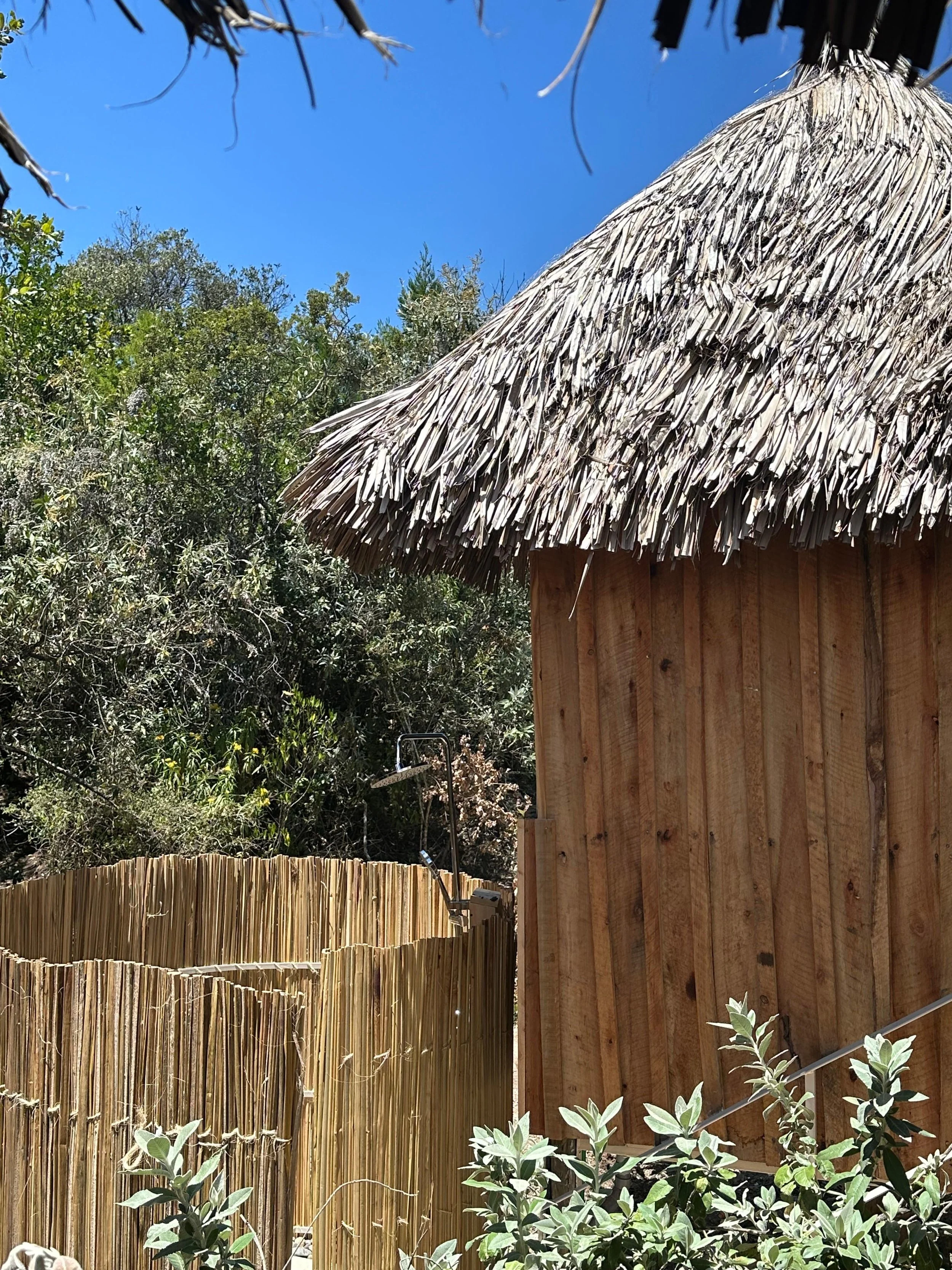 View onto outdoor shower