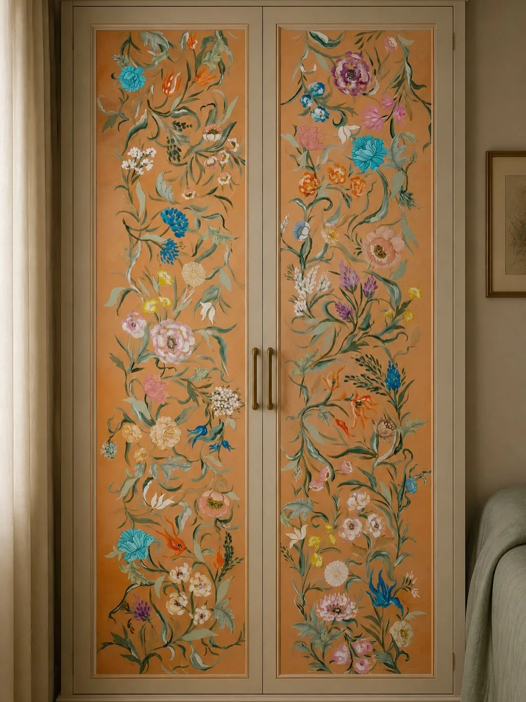 Fleurs de Palsis - Luxury handmade wallpaper.
I created this piece after a trip to Paris, inspired by the interiors @hoteldelamarine 
.
I wanted to create a design that could be used as a border or worked into paneling / wardrobe doors.
.
The colour 