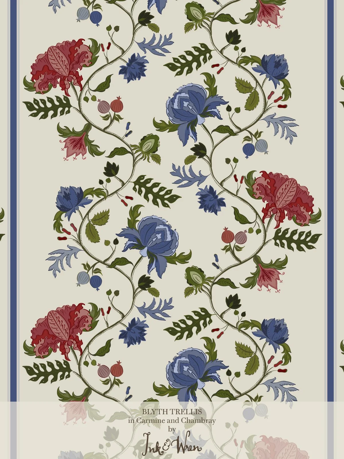 Blyth Trellis in Carmine and Chambray_Ink and Wren.jpg