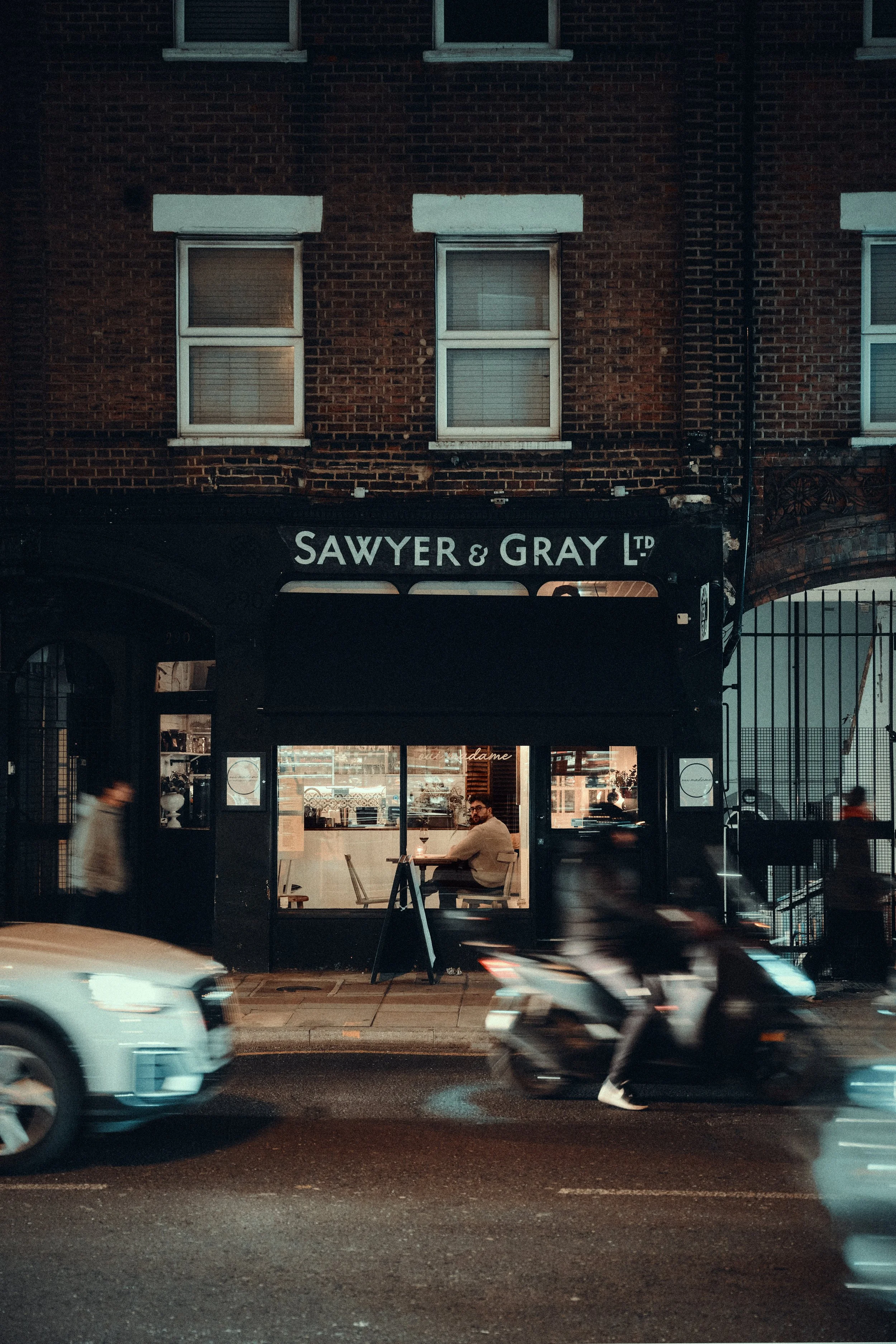 Outside of Oui Madame in Islington