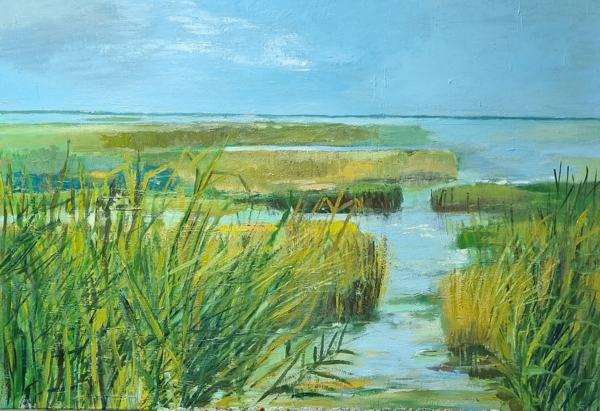 "Sommerschilf" - 80x100, Öl auf Leinwand