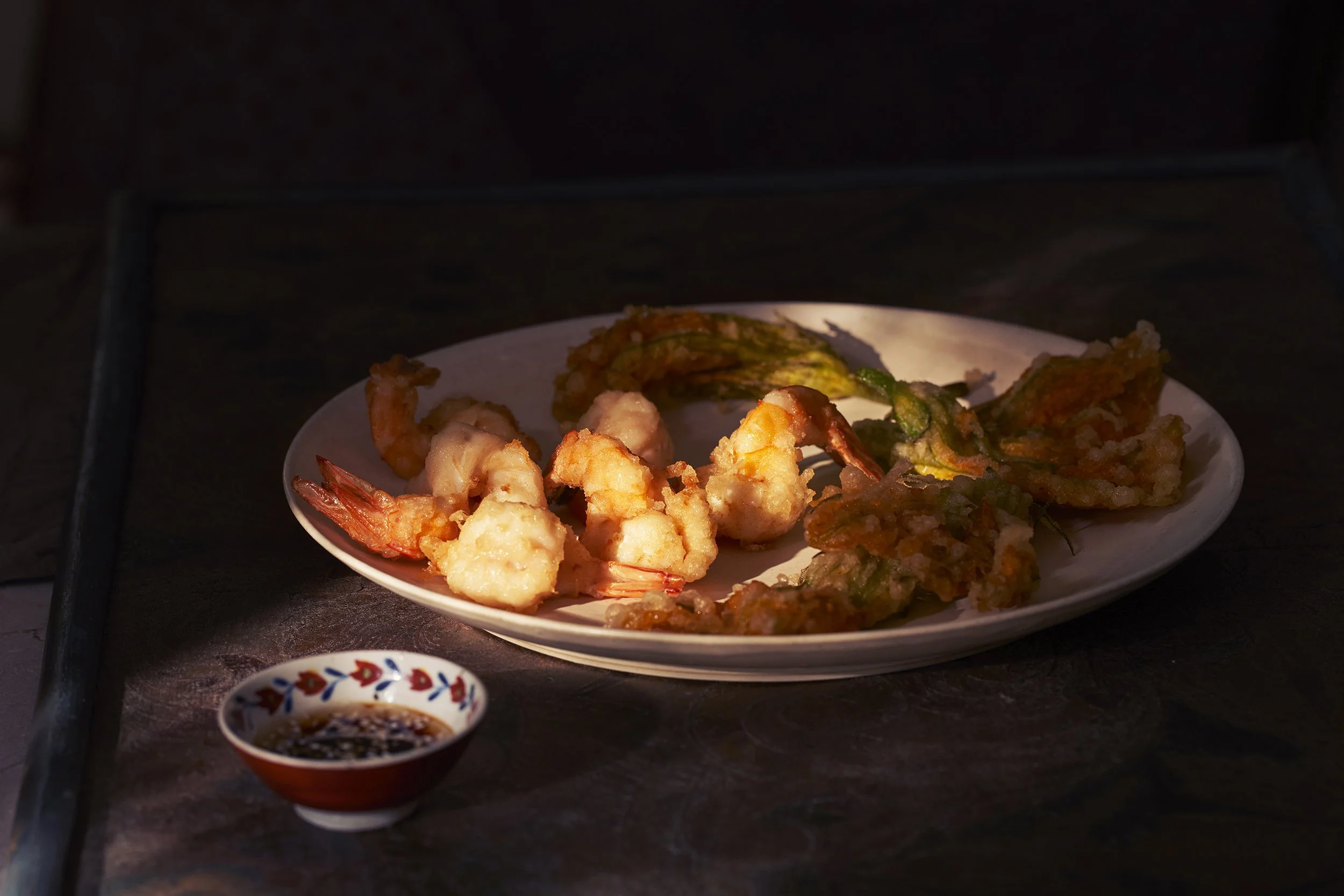 TEMPURA PRAWNS AND COURGETTE FLOWERS.jpg