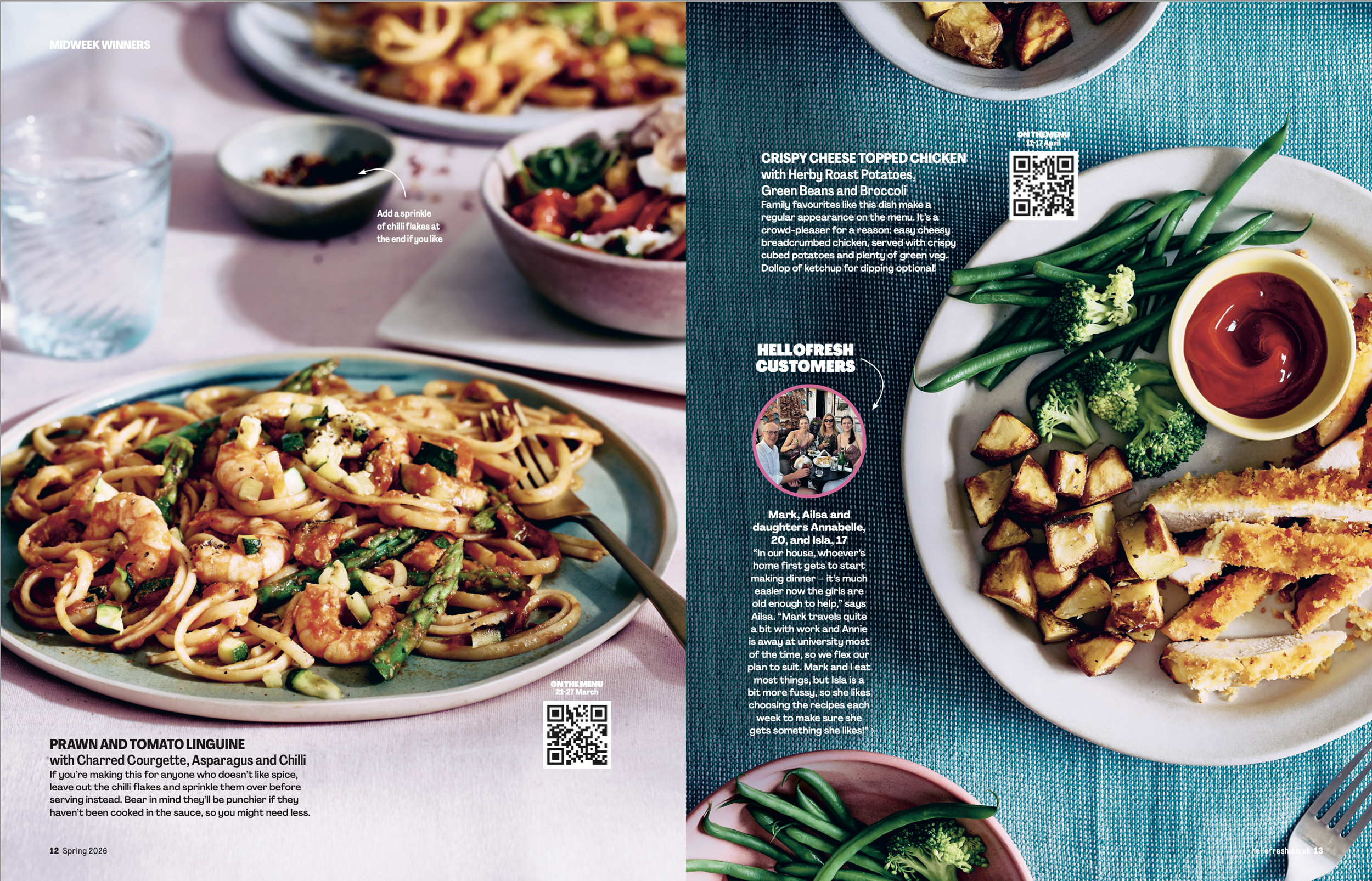 Prawn Linguine and Breaded Chicken Strips