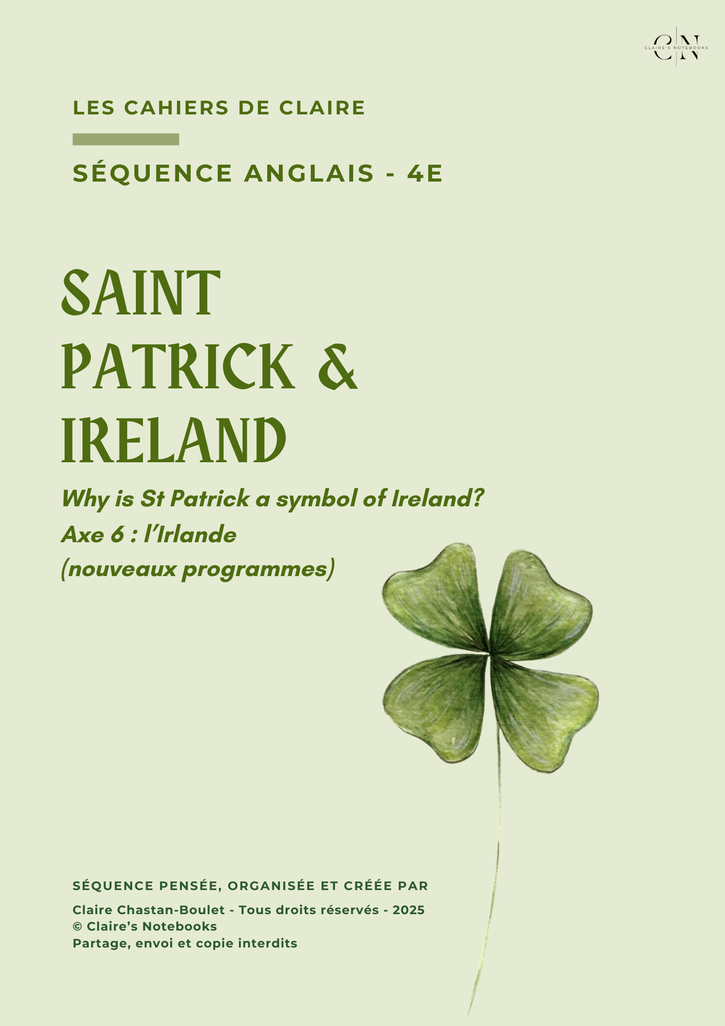 St Patrick & Ireland 4e - à venir d'ici Mars 2026
