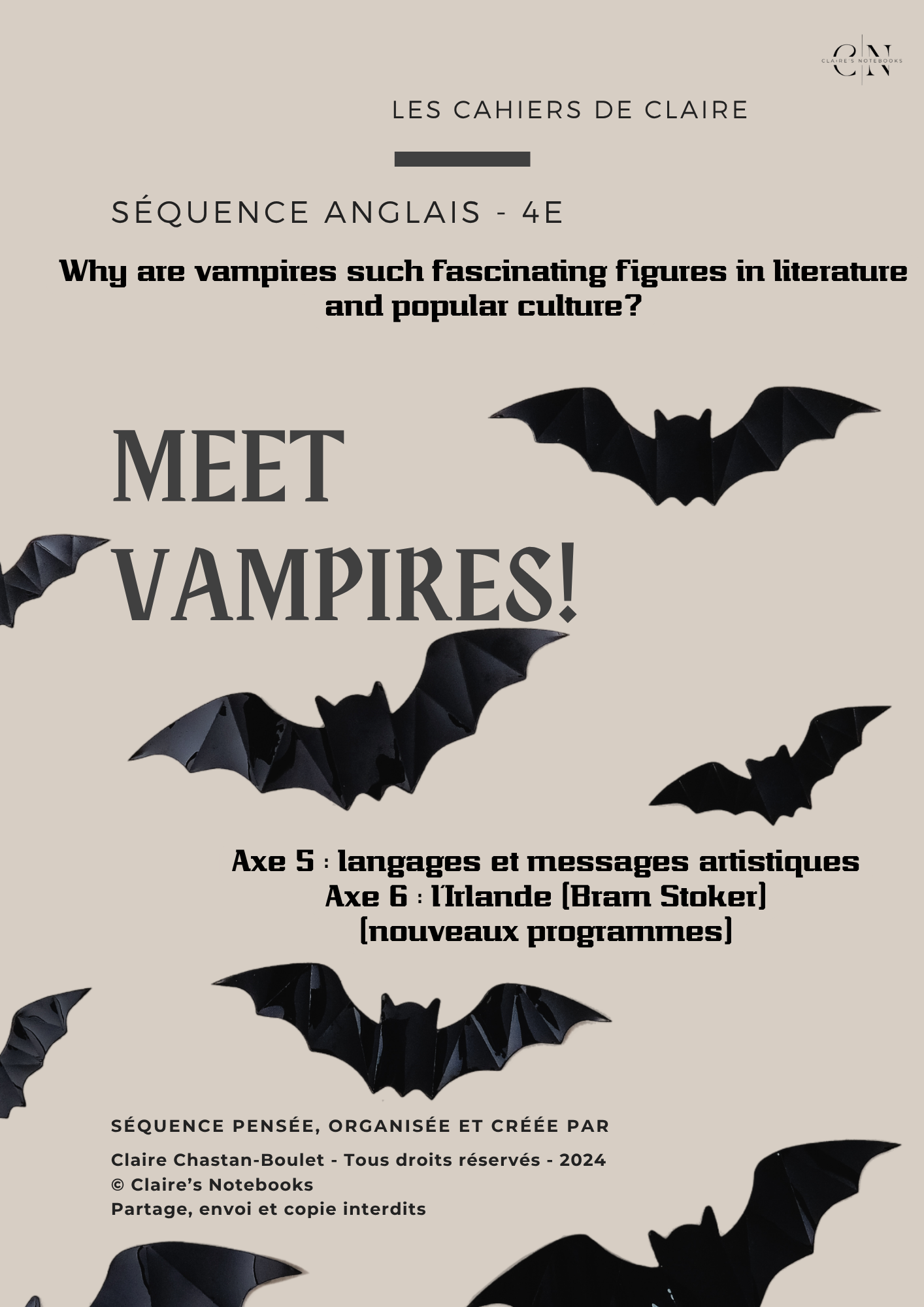 Séquence anglais 4e - Meet Vampires (74 pages)