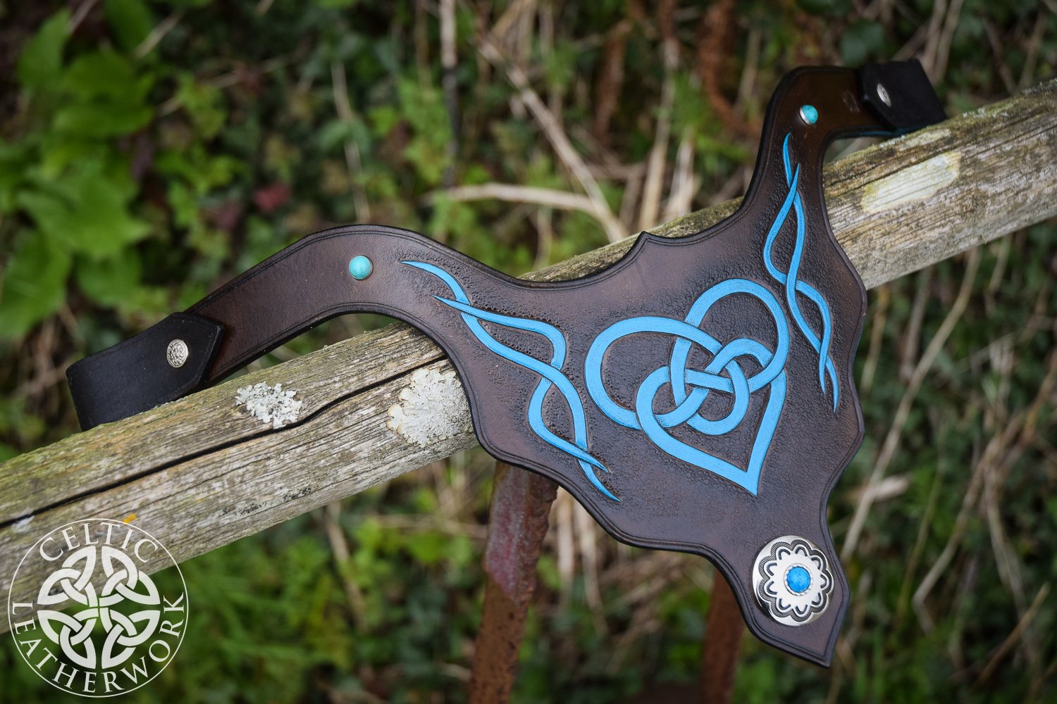 CUSTOM CELTIC KNOT CARVED BROWBAND
