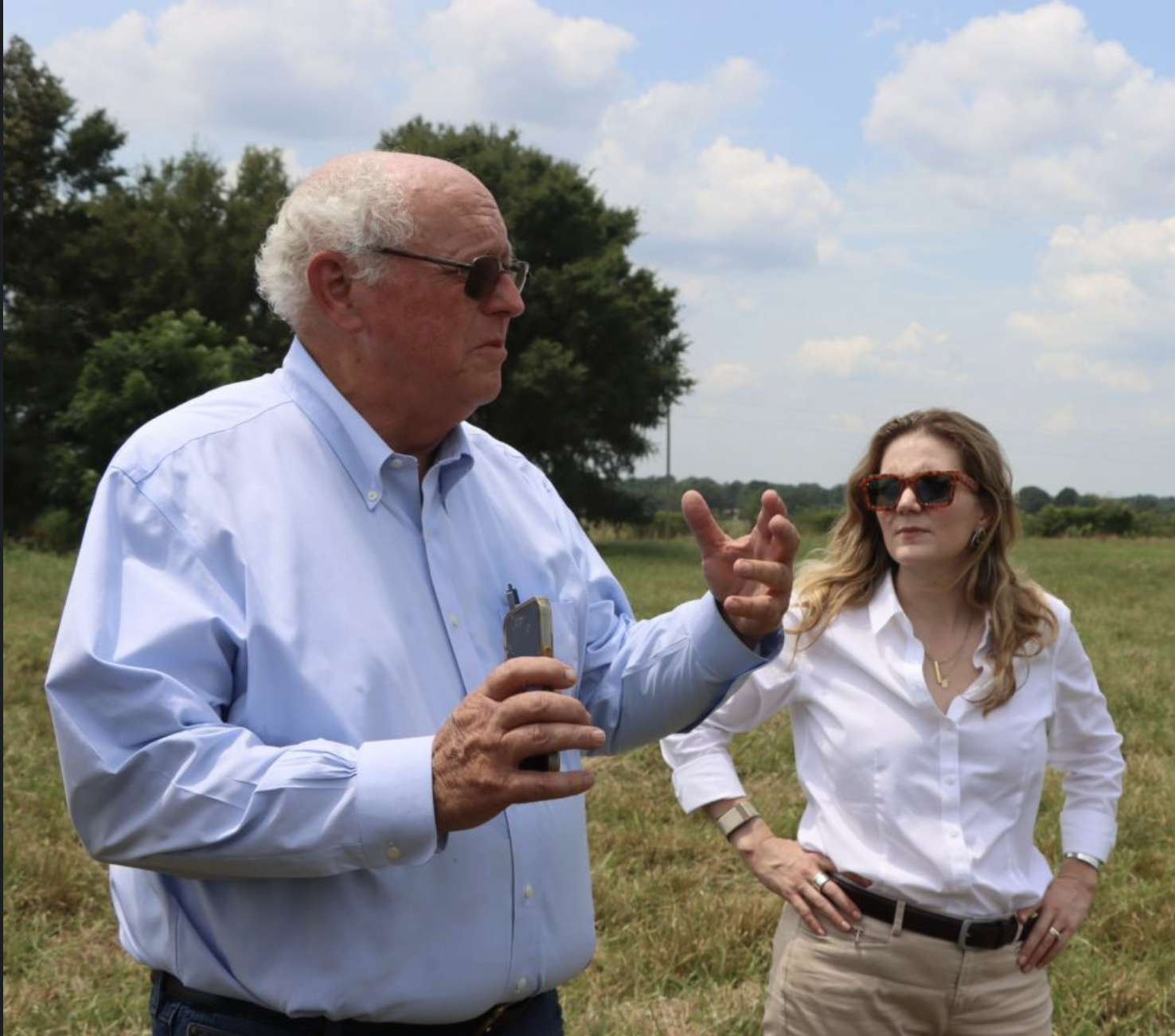 Sledge Taylor with NRCS Chief Audrey Bettencourt during her visit to Buckeye Farms