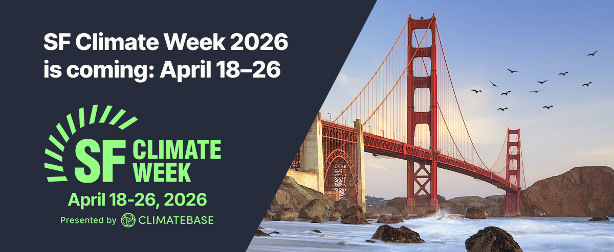 The banner image promoting San Francisco Climate Week April 18-26, 2026.