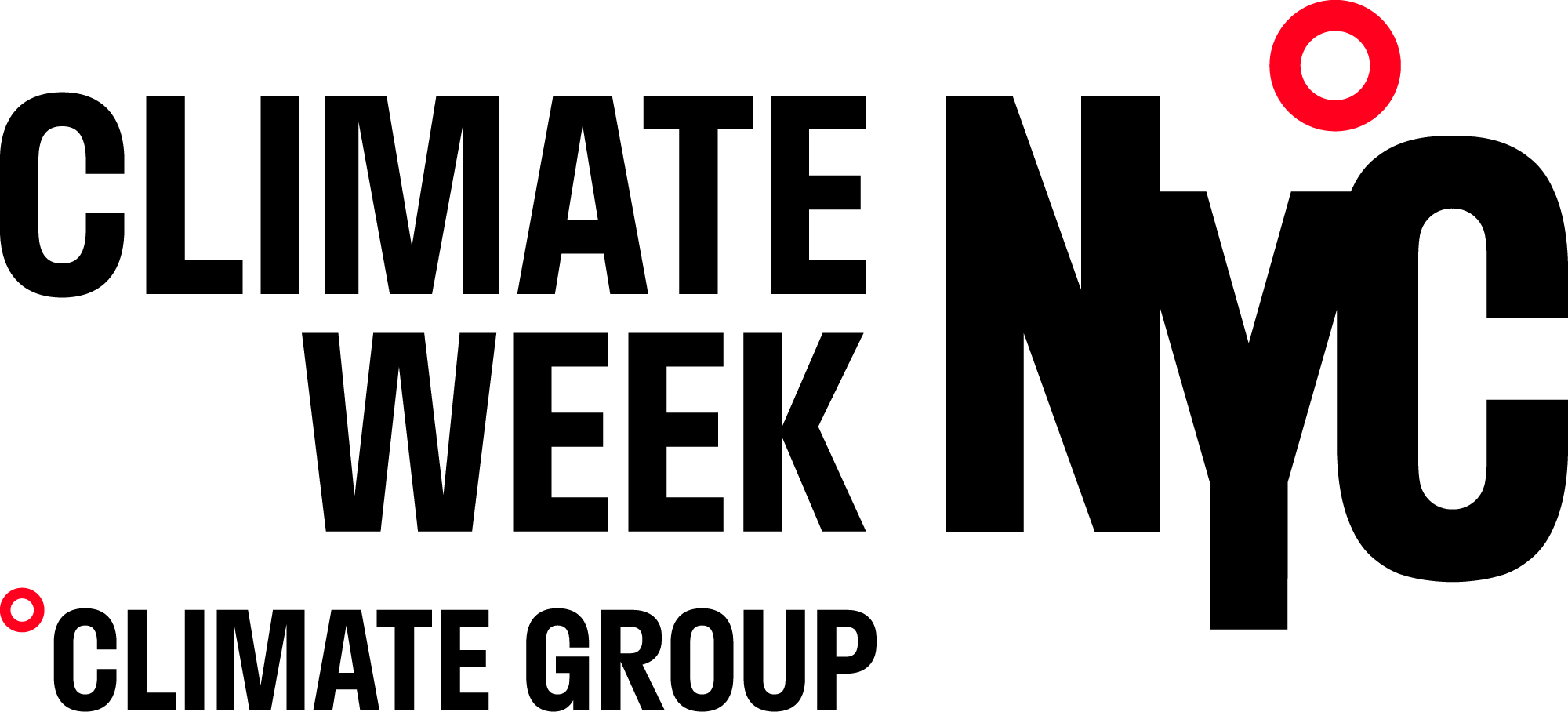 The logo for Climate Week NYC, presented by Climate Group.