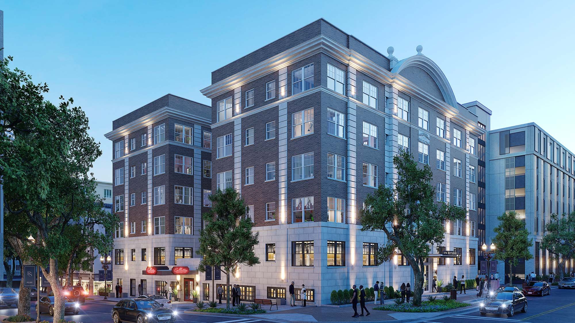 Rendering of the Merrydelle Hotel