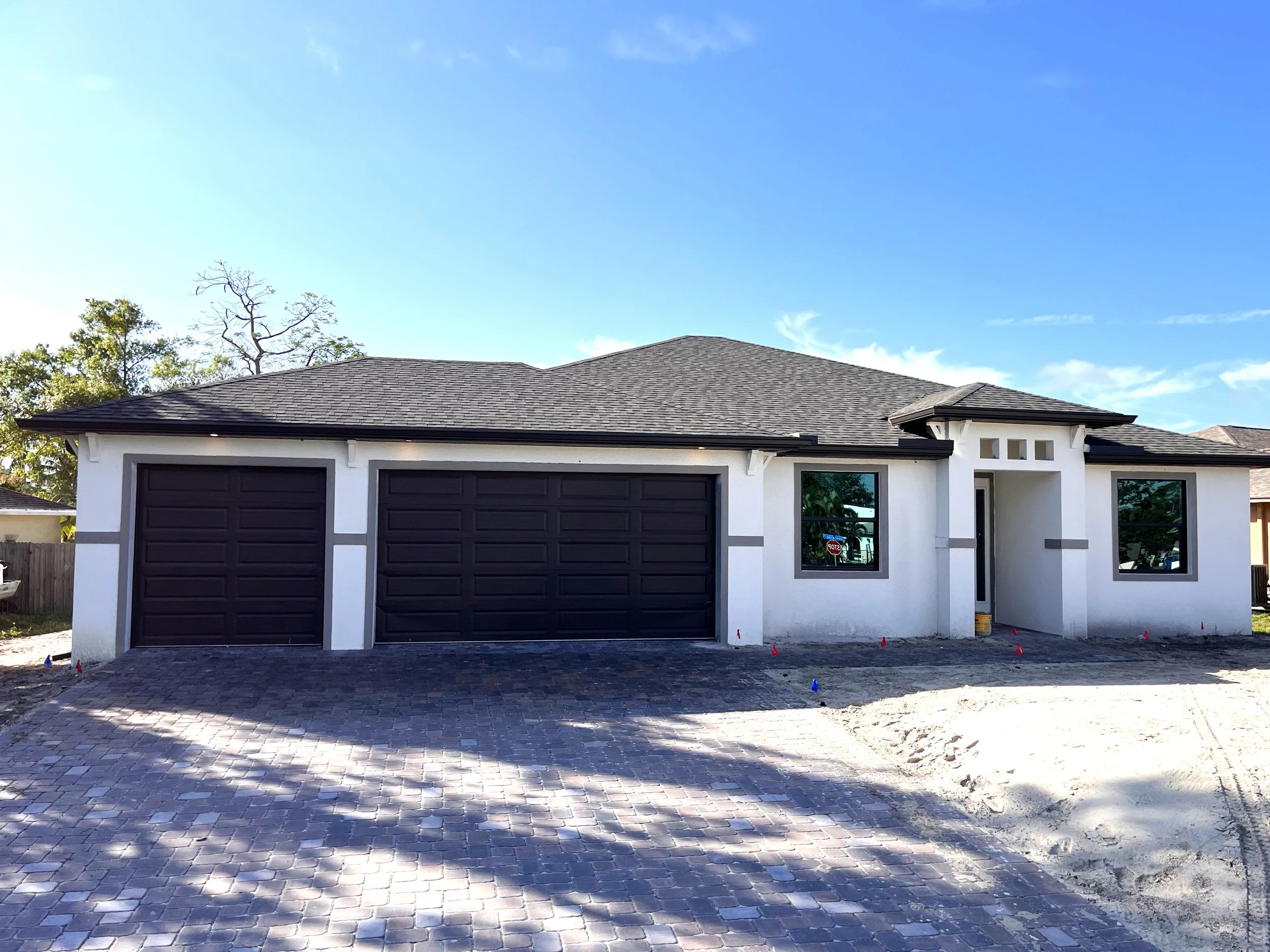 Lath, stucco, and architectural foam brackets provided by Badger Builders Inc.