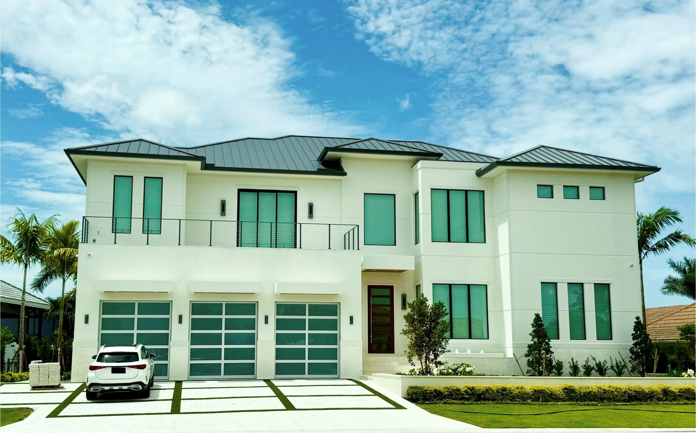 Fort Myers luxury home with lath and stucco. Channel reveal for a modern look.