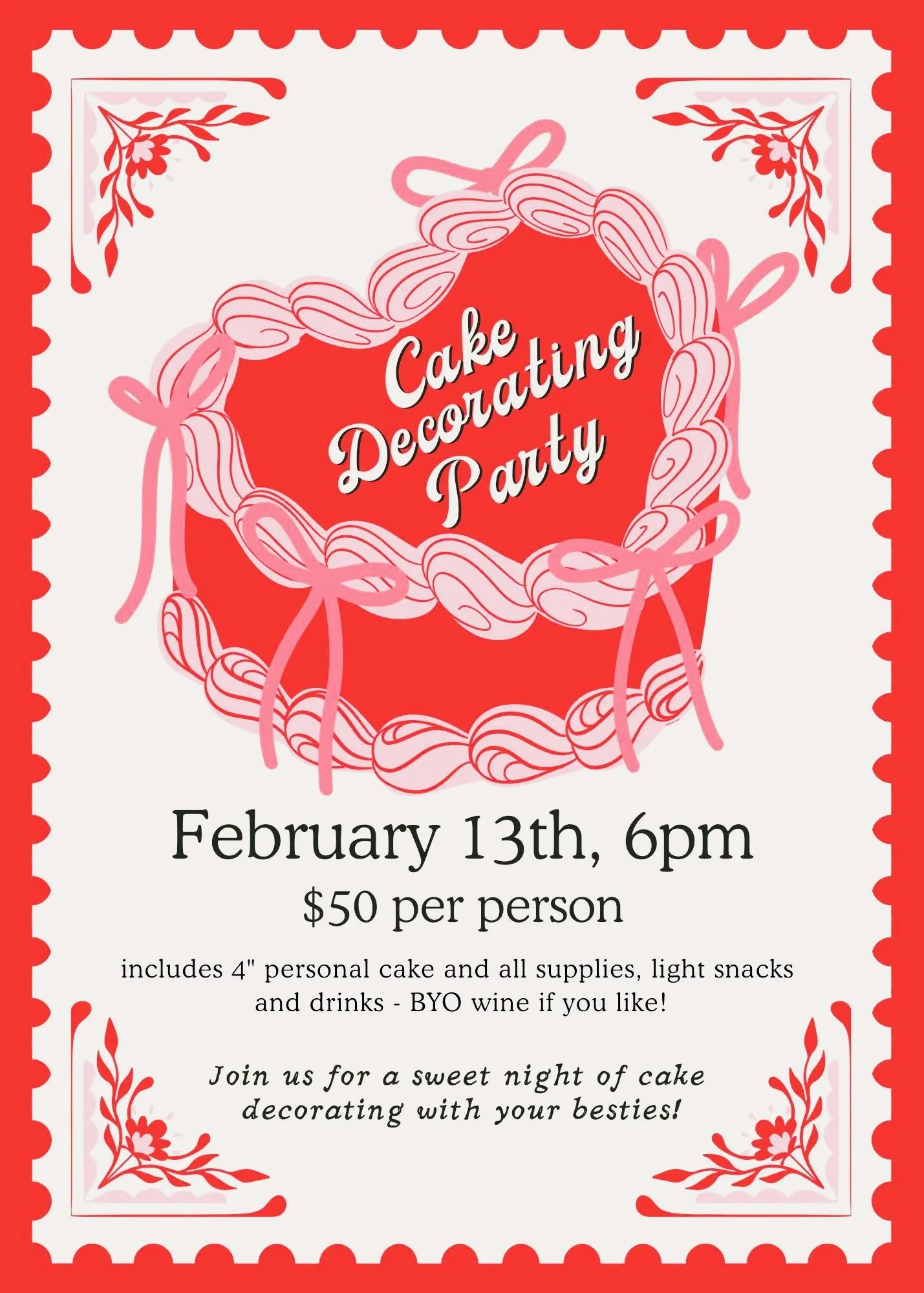 Valentine's Cake Decorating Party