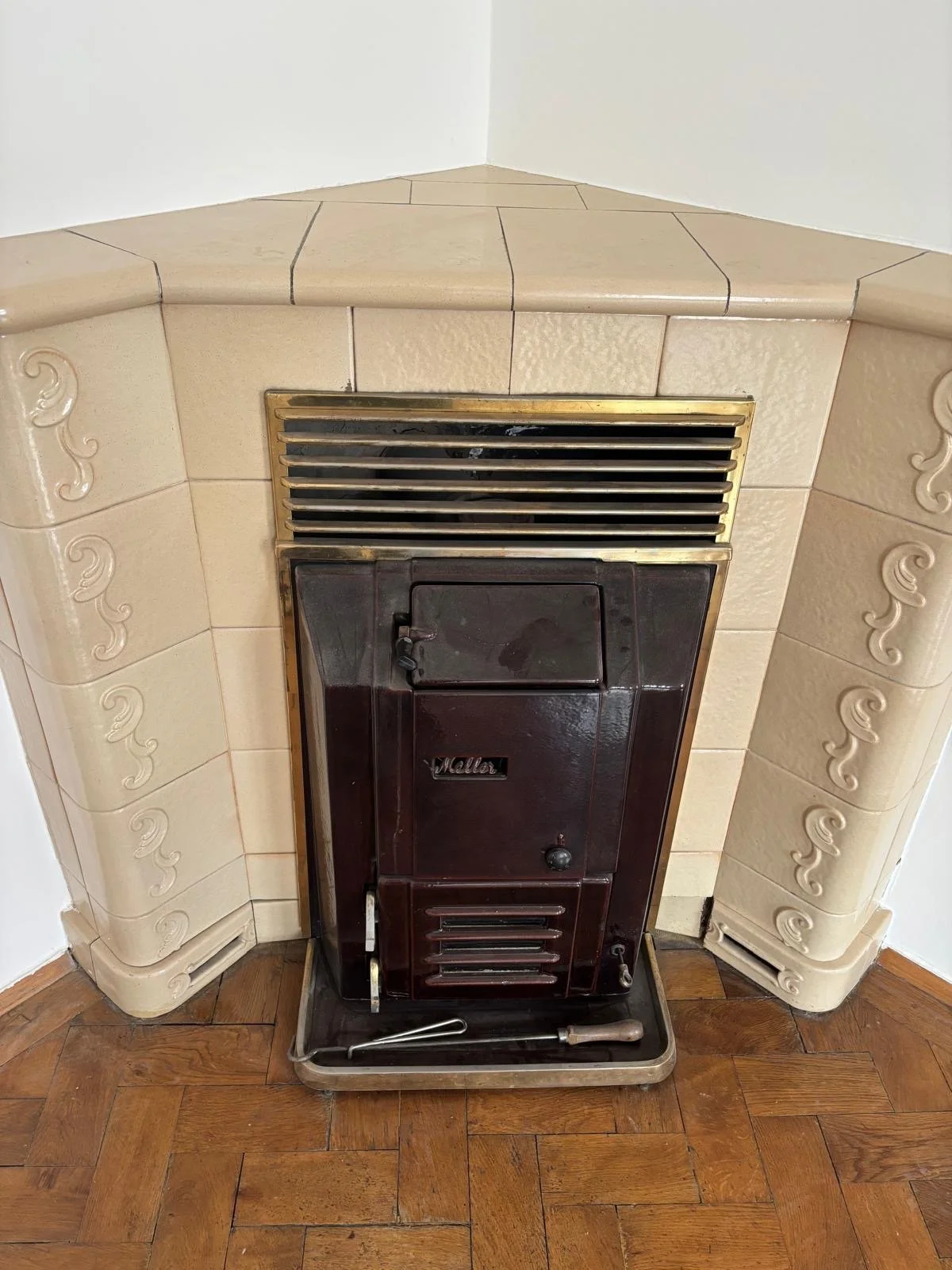 Old wood stove in the living room