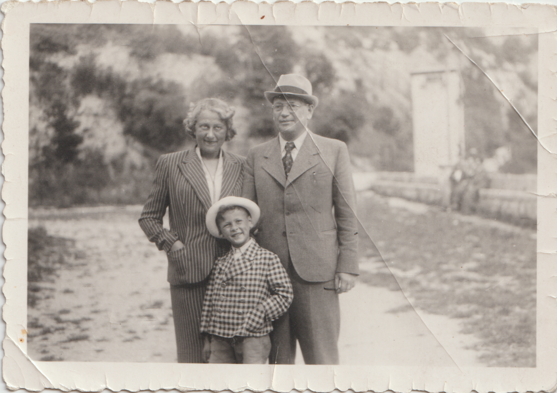 Grandma Ricky, Grandpa Paul and Dad at a park somewhere in Vienna around 1938