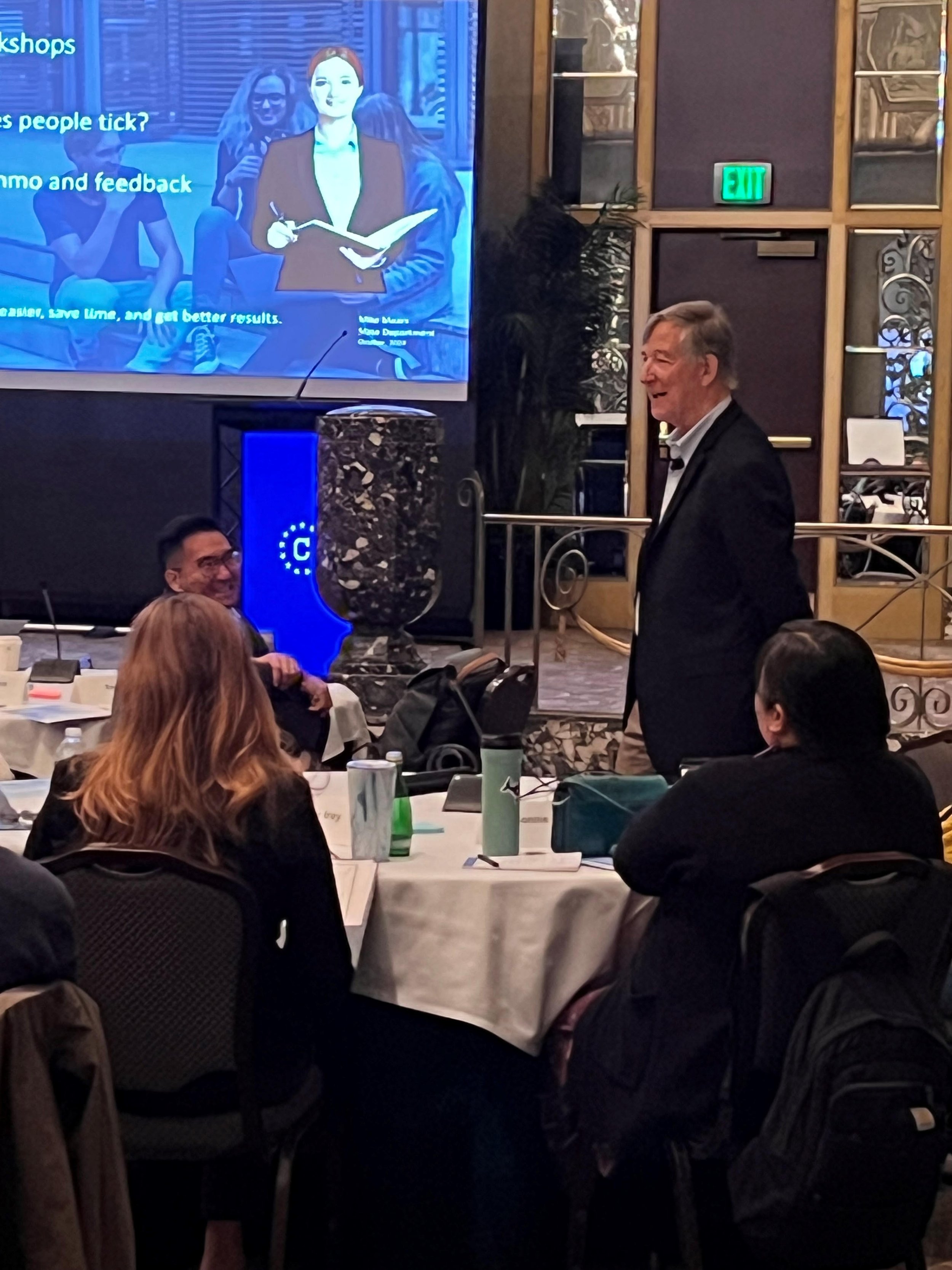 Leadership expert Mike Mears speaking at an event