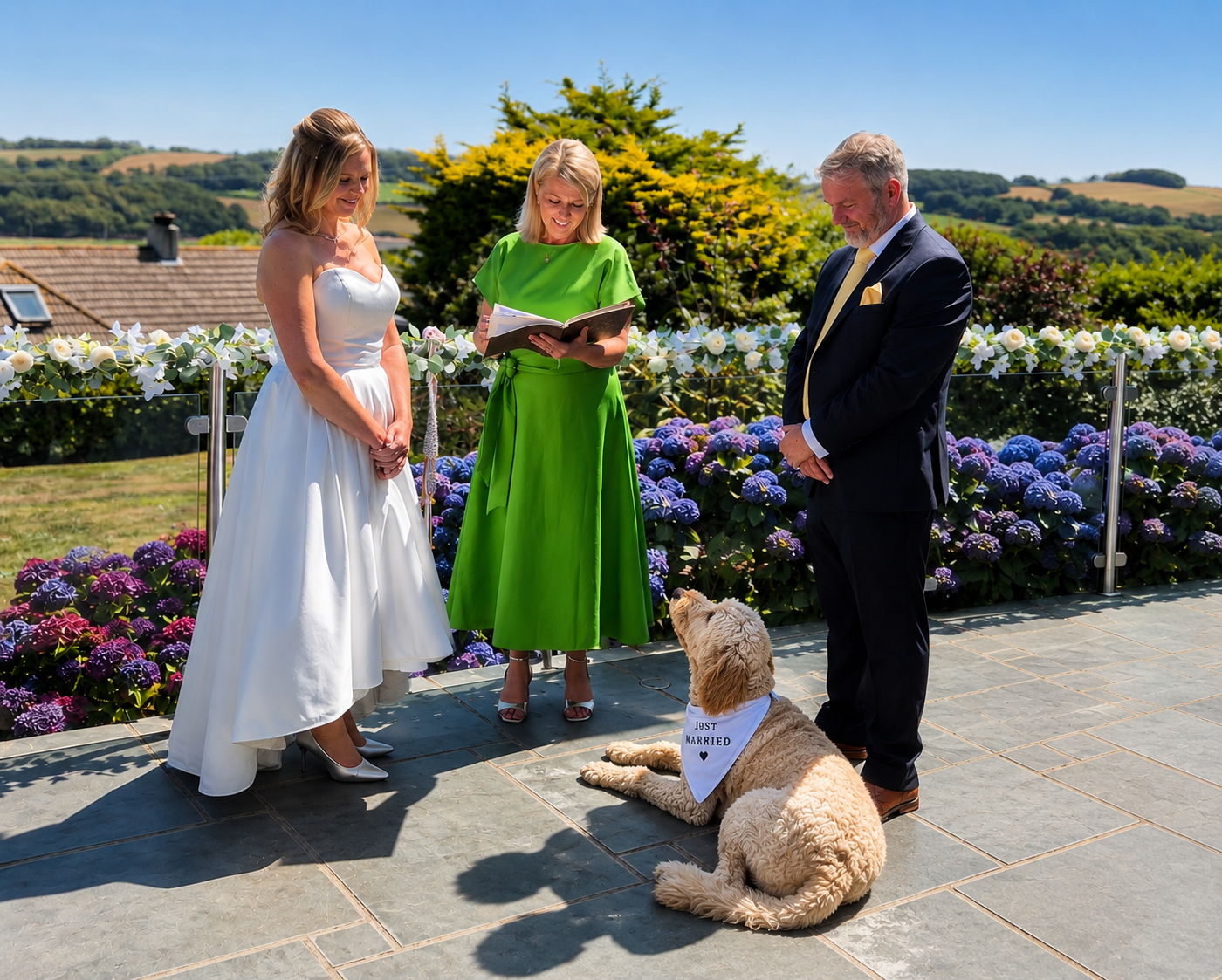 Dog part of the wedding ceremony