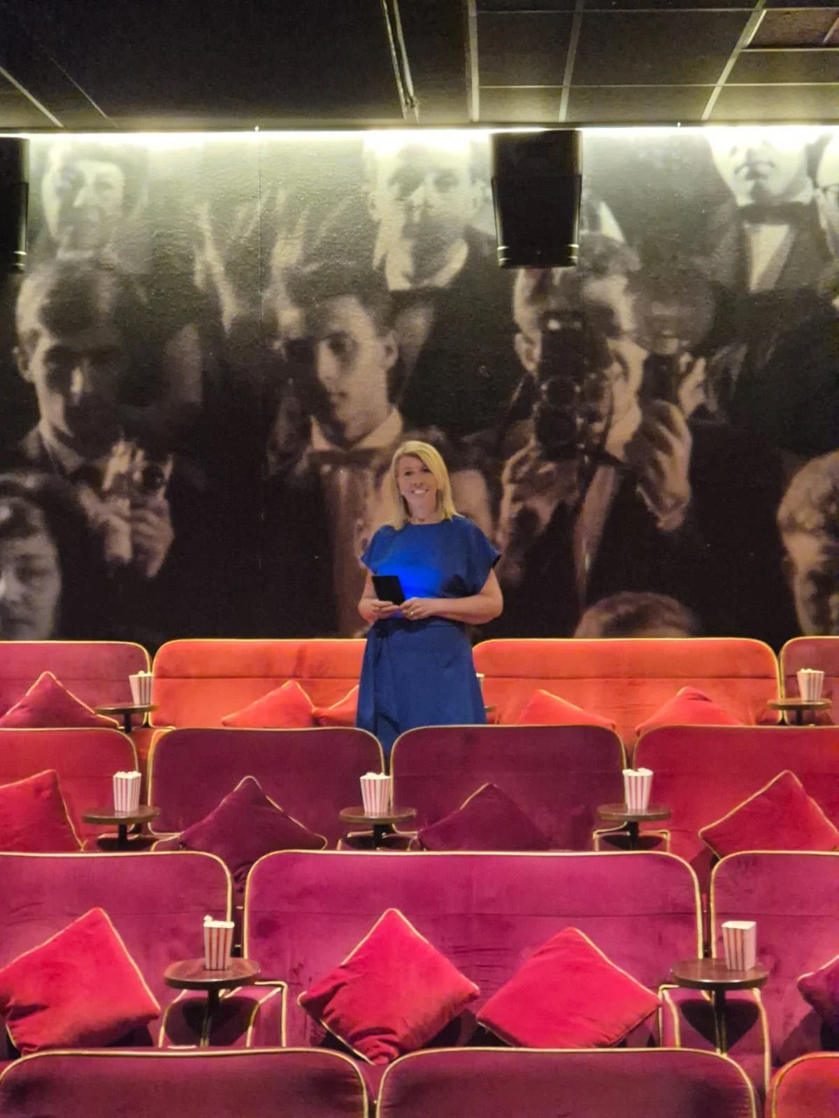 Kirsten in a Manchester cinema organising