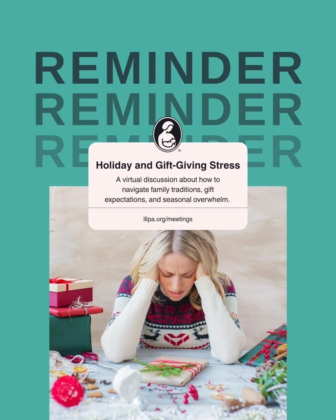 Holiday and Gift-Giving Stress. How to navigate family traditions, gift expectations, and seasonal overwhelm.

The holidays can bring joy&mdash;but they can also bring stress. Join us for a supportive virtual discussion on balancing family traditions