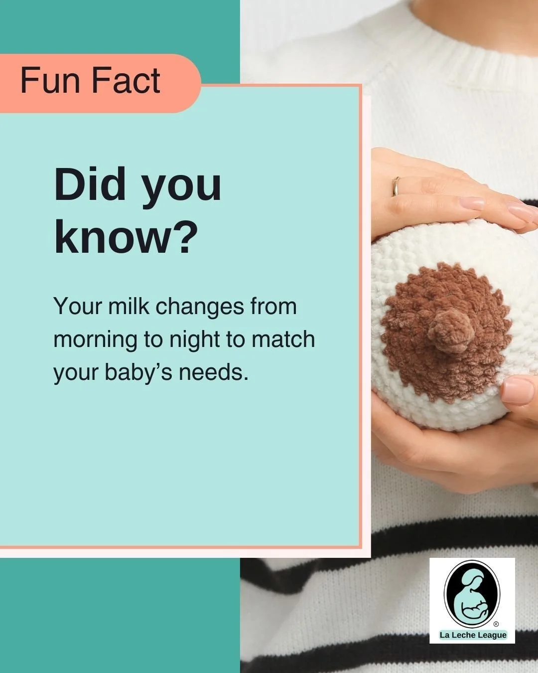Your milk changes from morning to night to match your baby&rsquo;s needs.

LLL Leaders can help you understand your baby&rsquo;s cues and feeding rhythms. 💕

Learn more at your local LLL meeting or at lllpa.org/meetings