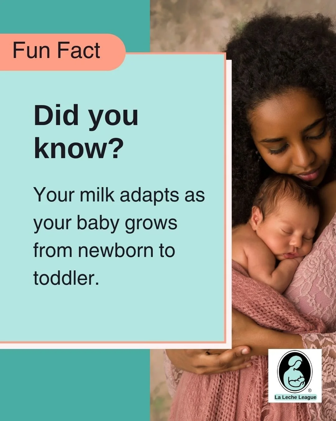 Your milk adapts as your baby grows from newborn to toddler.

LLL Leaders can help you understand your baby&rsquo;s cues and feeding rhythms. 💕

Learn more at your local LLL meeting or at lllpa.org/meetings