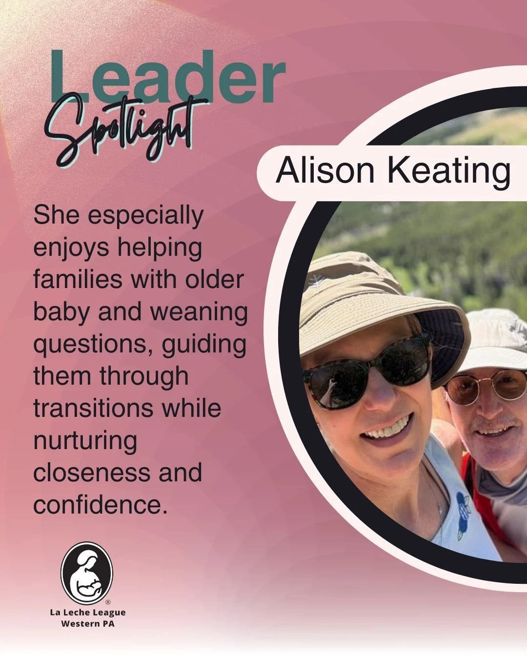 🌟 Leader Spotlight: Meet Alison Keating🌟

Altoona Group

Alison grew up near New York City, trained as a nurse in Philadelphia, and became a Pennsylvania girl after meeting her husband, Mark. She has four grown children and a household full of pets
