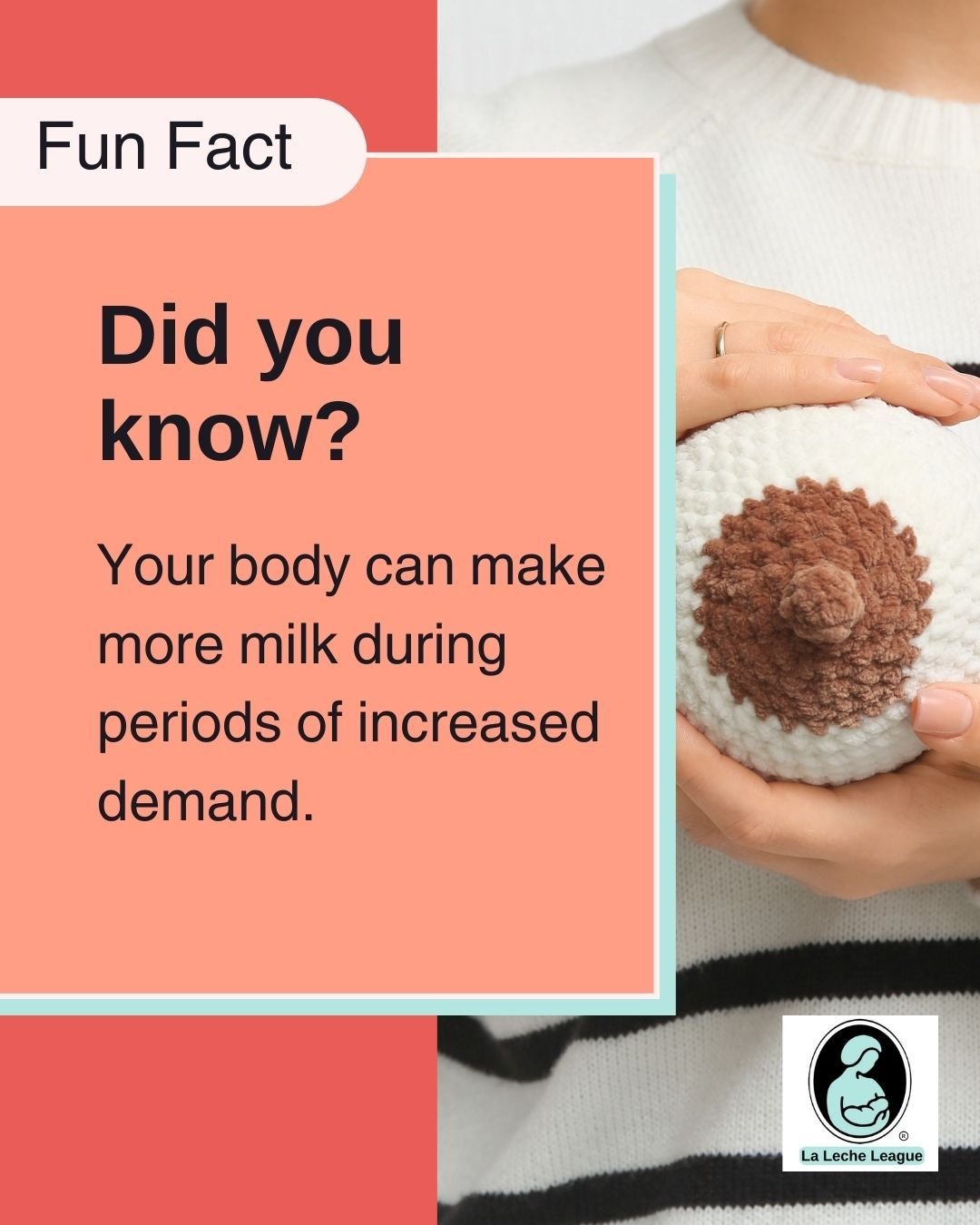 Your body can make more milk during periods of increased demand.

LLL Leaders can help you understand your baby&rsquo;s cues and feeding rhythms. 💕

Learn more at your local LLL meeting or at lllpa.org/meeting