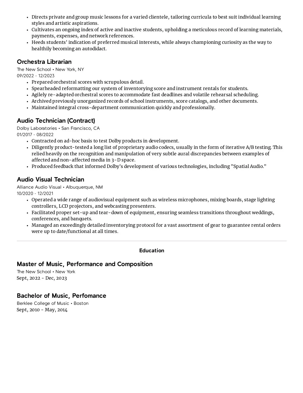 Resume (pg 2)