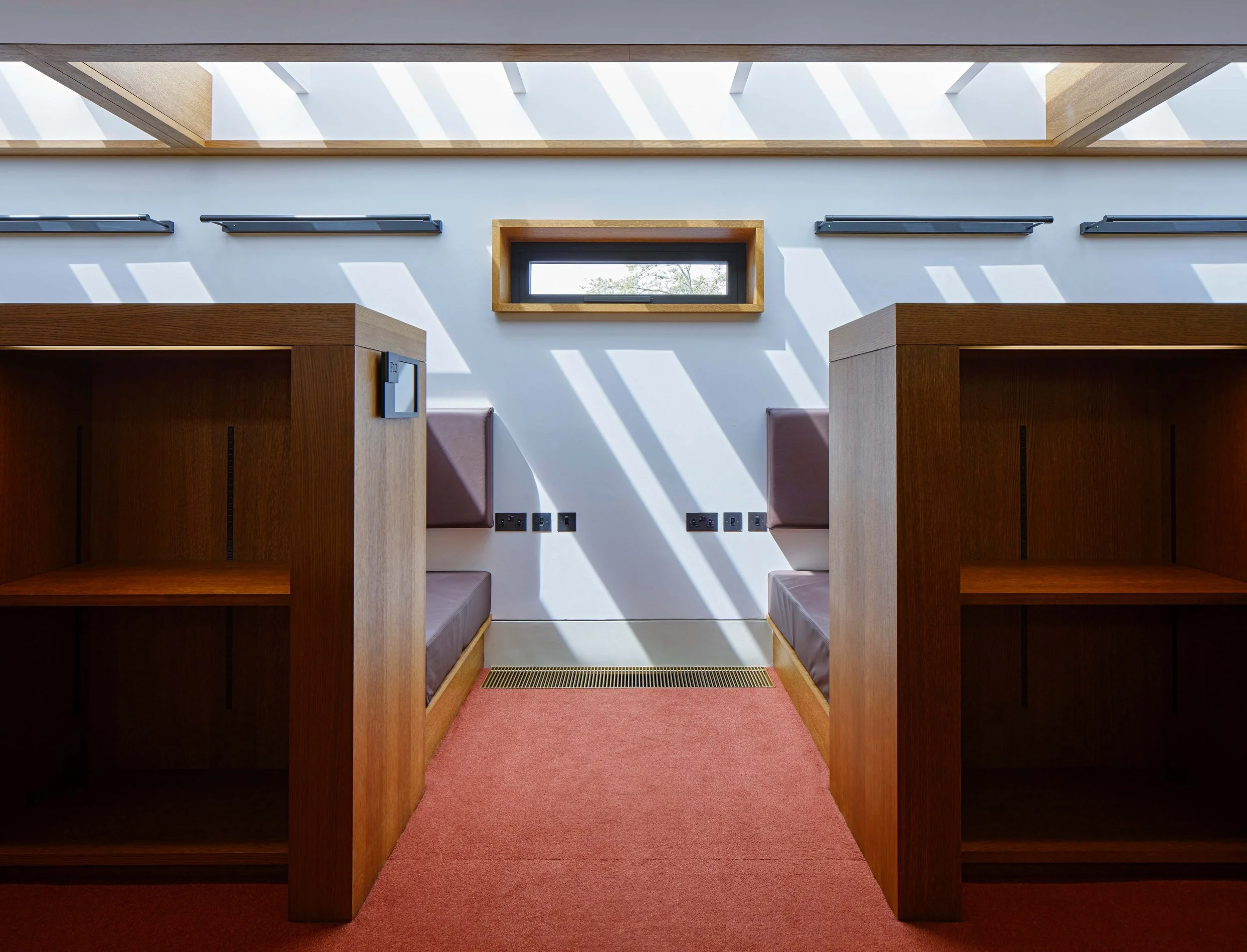 Close up image of bespoke cabinetry in St John's College, by NBJ