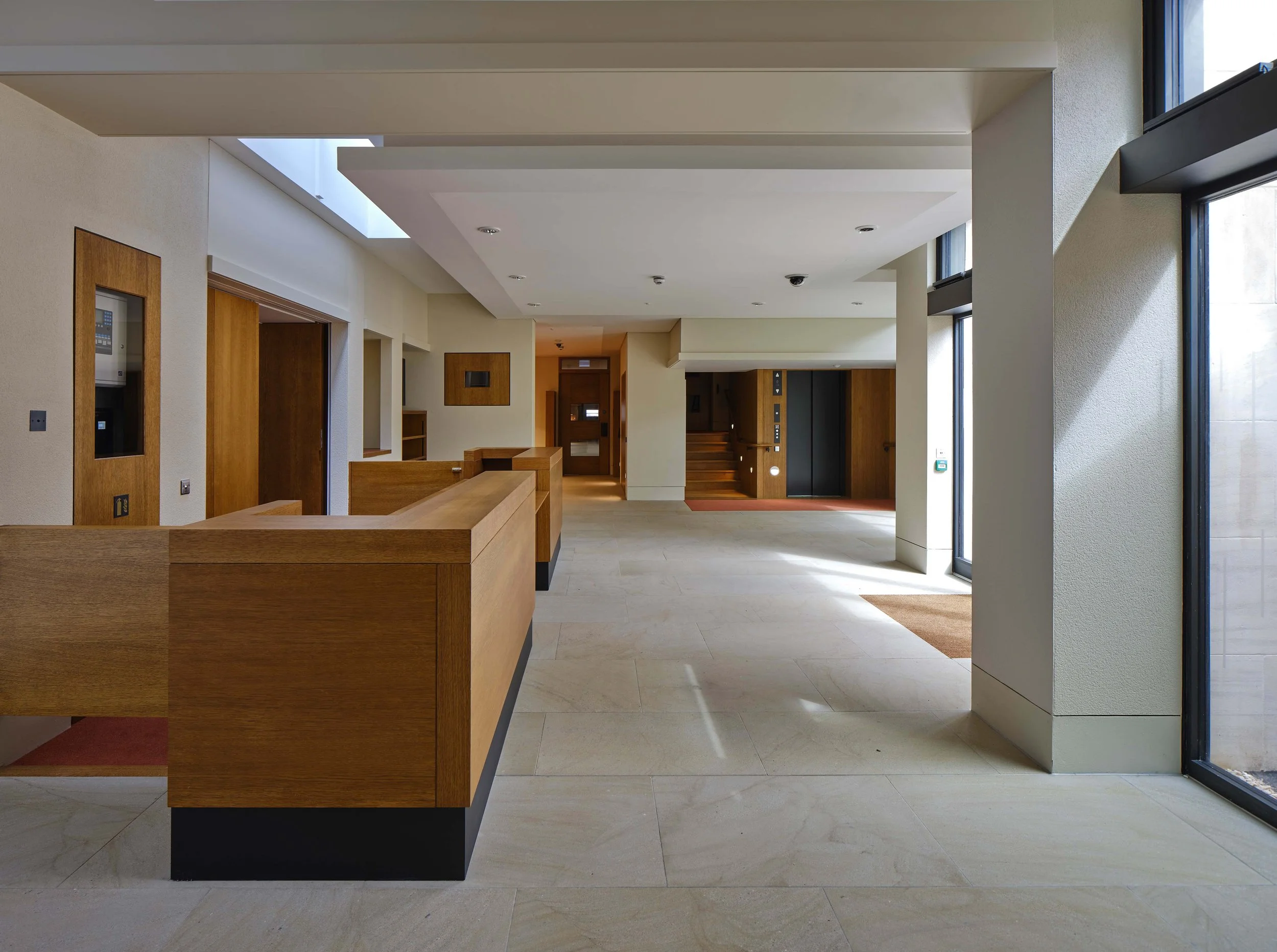 St John's College reception featuring custom joinery and woodwork by NBJ