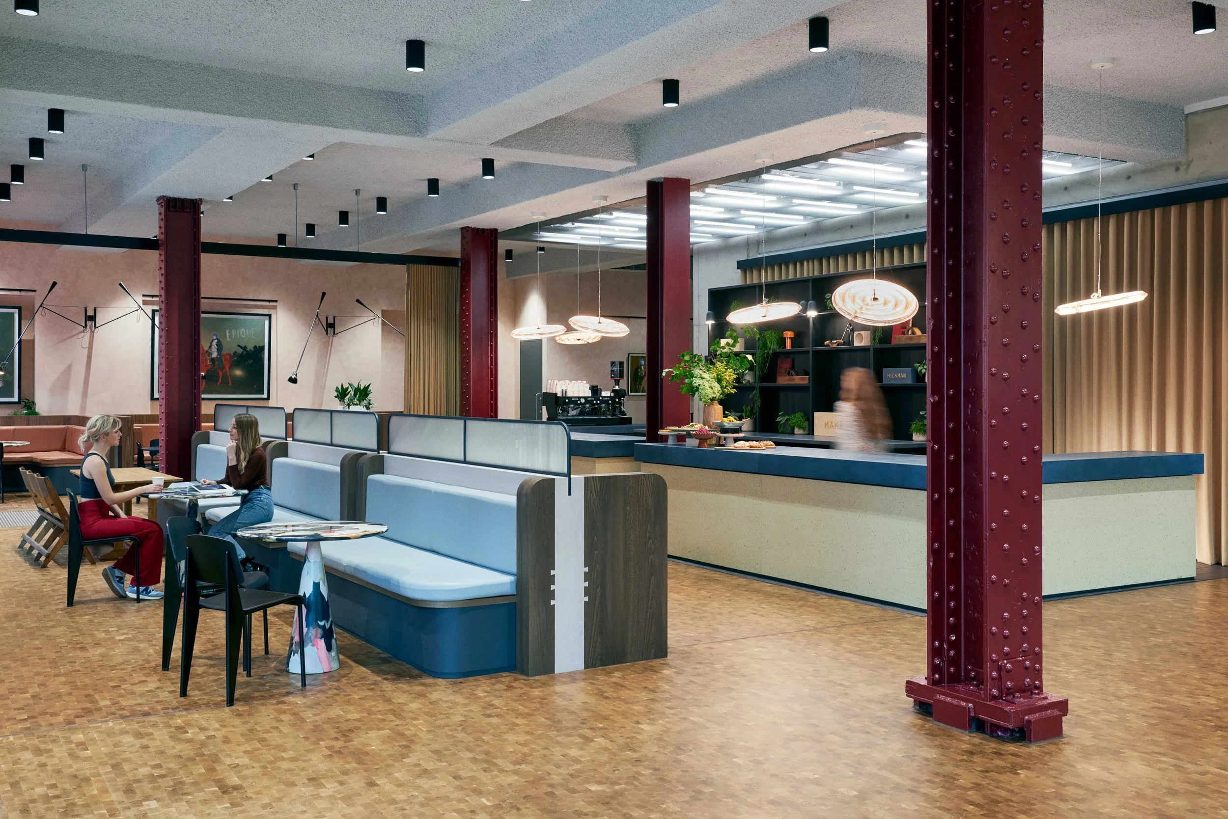 The Hickman cafe featuring bespoke banquette seating by NBJ