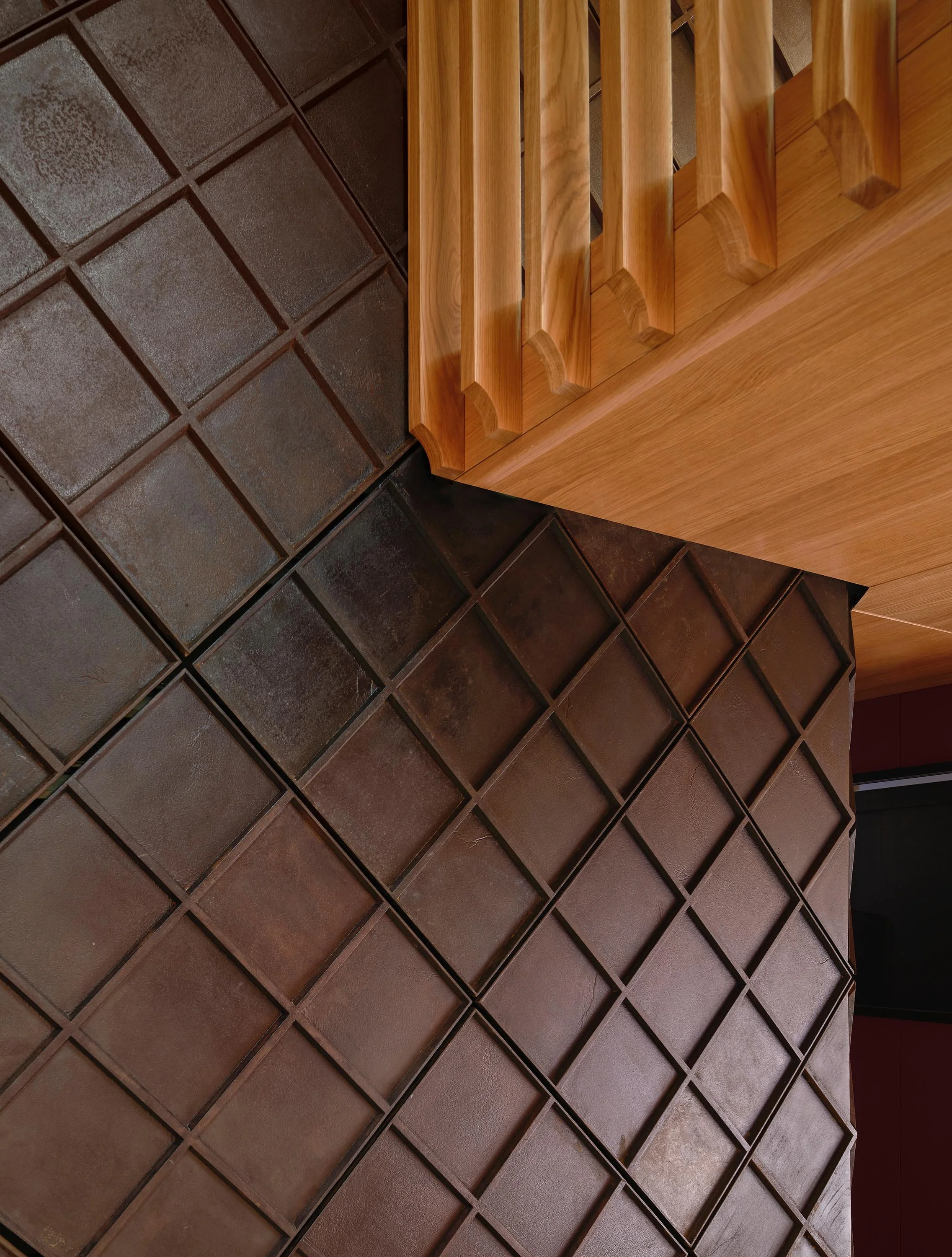 Close up image of bespoke joinery by NBJ for Exeter College, Oxford