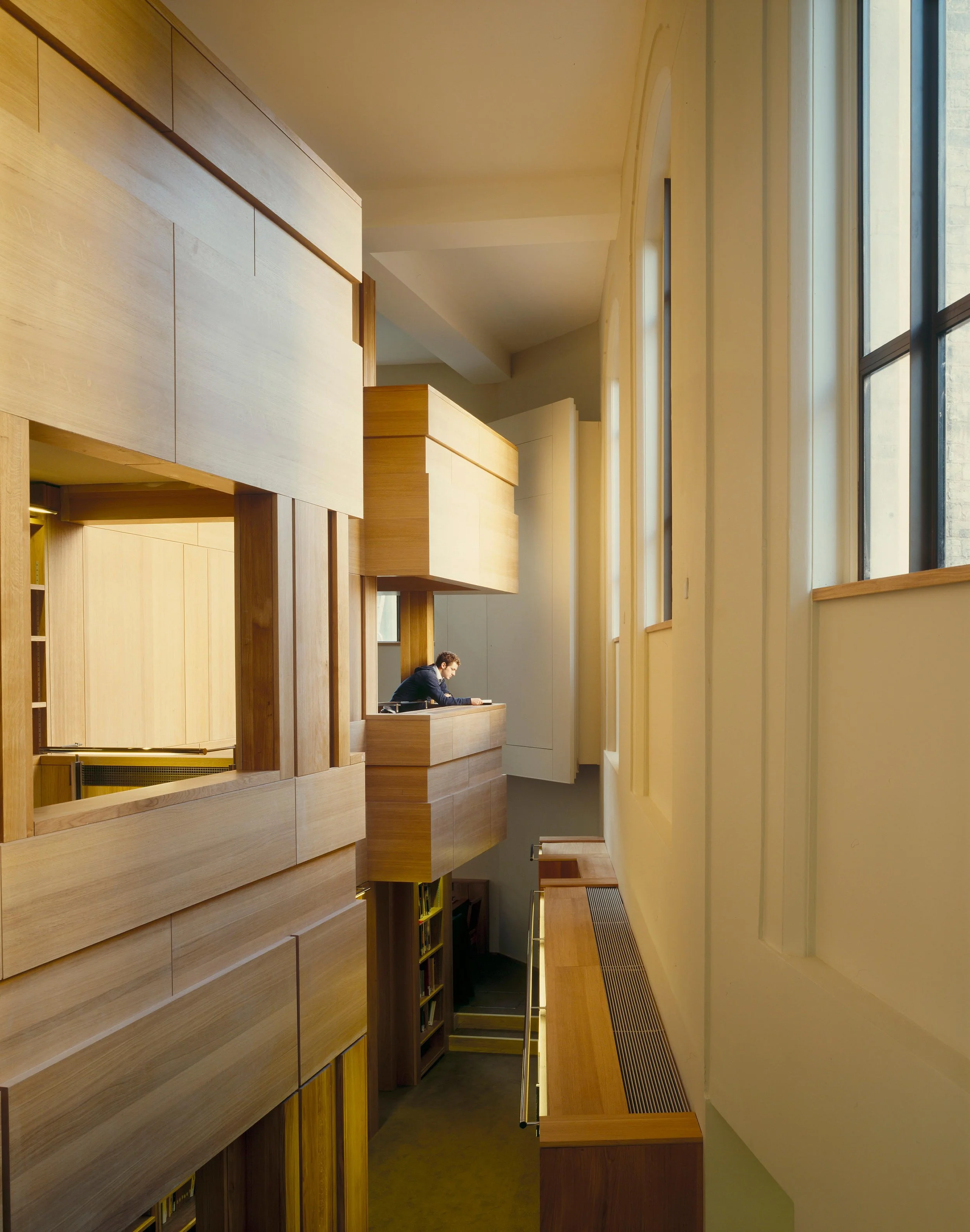 Interior view of Corpus Christi, Cambridge featuring bespoke joinery by NBJ