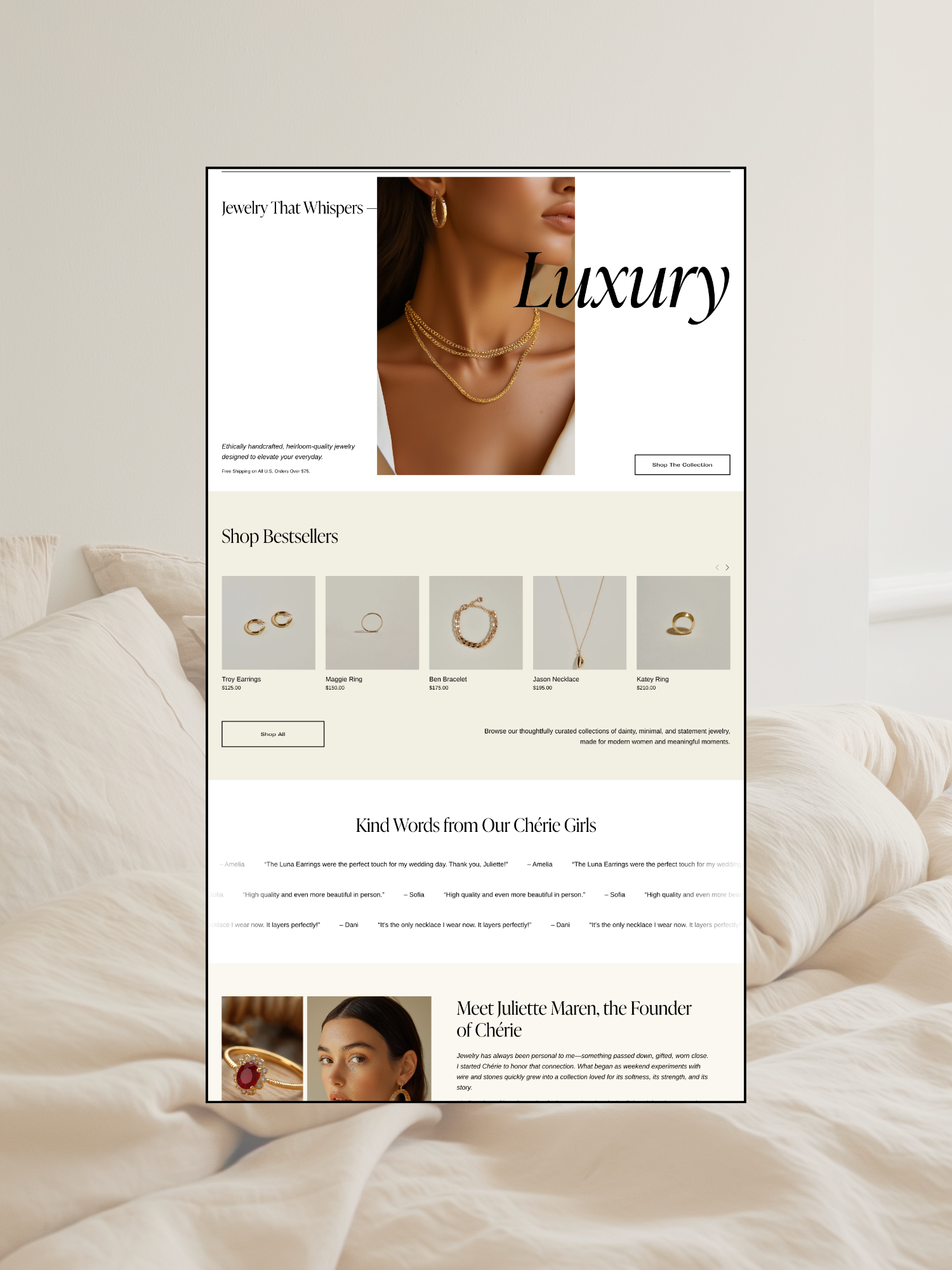 Chérie Landing Page