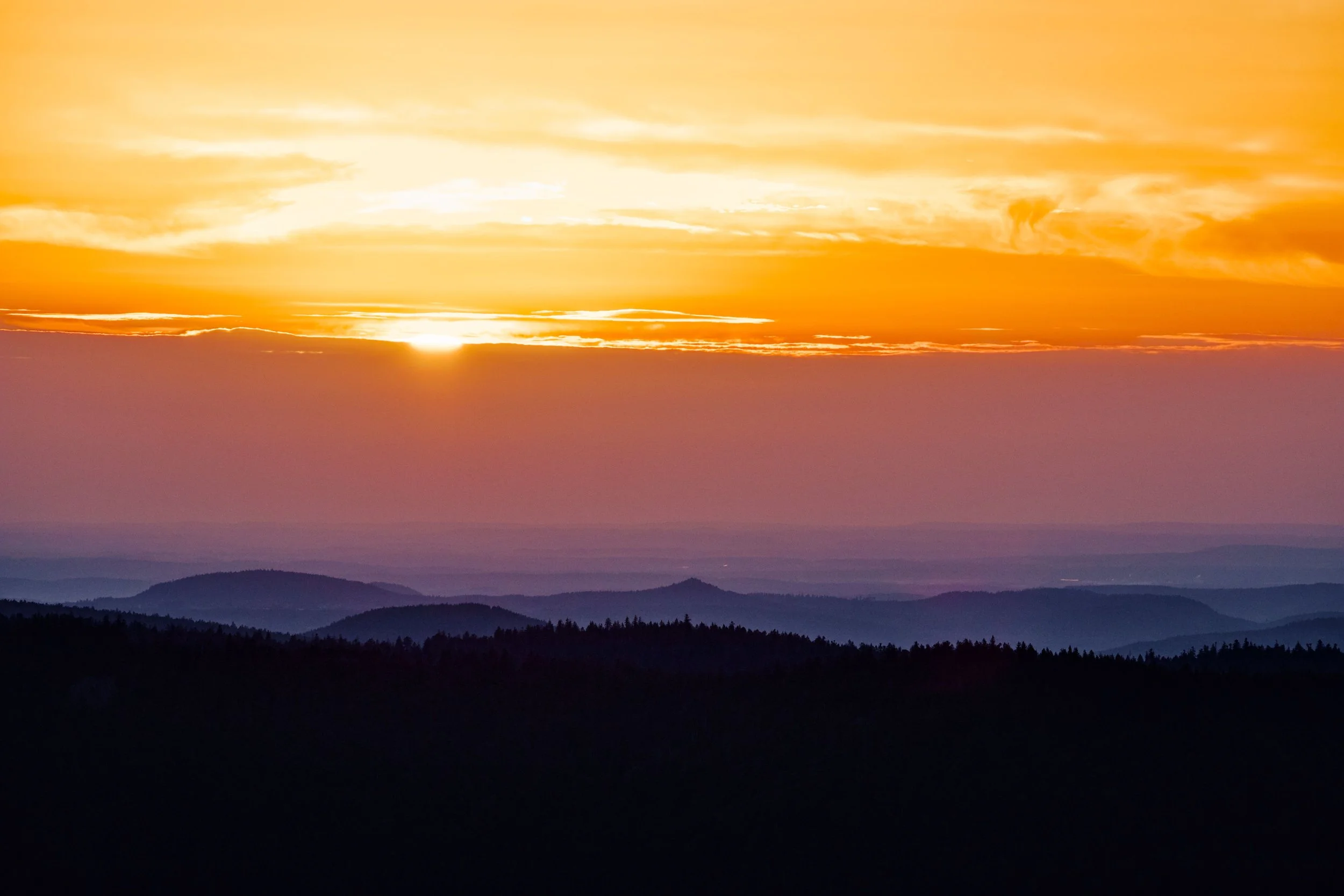 Un couché de soleil dans les Vosges