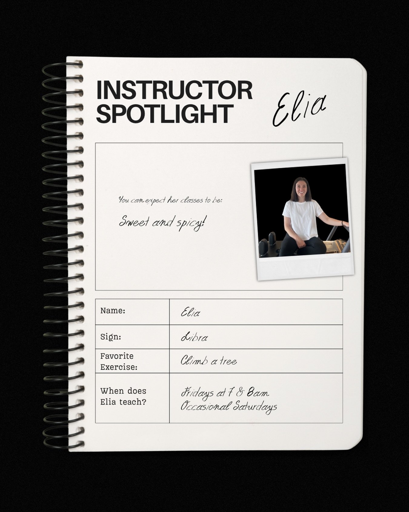 The warmest welcome to Elia! 🤍 Elia is a comprehensively trained Pilates instructor through The Lab. Her classes are equal parts sweet and spicy! Join Elia for Athletic Reformer on Fridays at 7/8am &amp; occasional Saturdays.