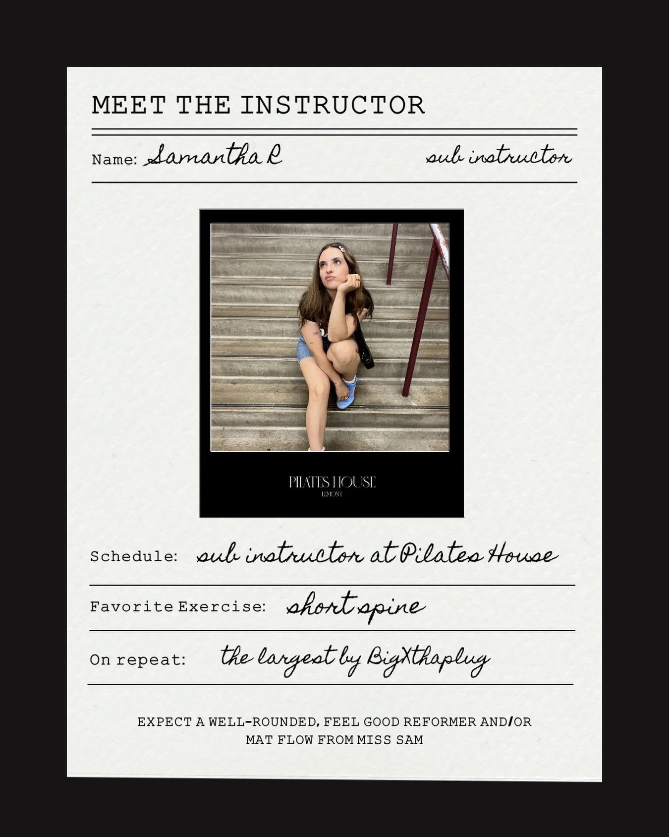 The warmest welcome to @samramofficial 🤍 

You can catch Sam subbing here &amp; there on the schedule! Expect a well-rounded *feel good* reformer and/or mat flow from our girl. 

She is also kicking off our @pollyannabrewingcompany mat classes on Sa
