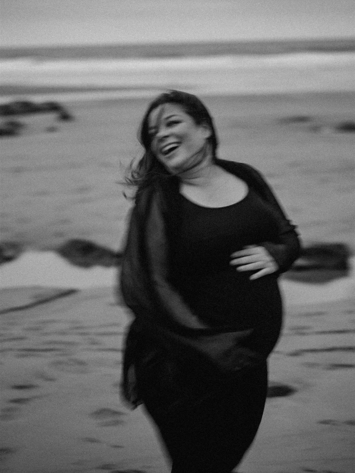When you can&rsquo;t find the right maternity photographer on your holiday, so you teach your husband to not only photograph you for the first time but to get a very specific motion blur look. I think the smiles came from watching him try to follow m