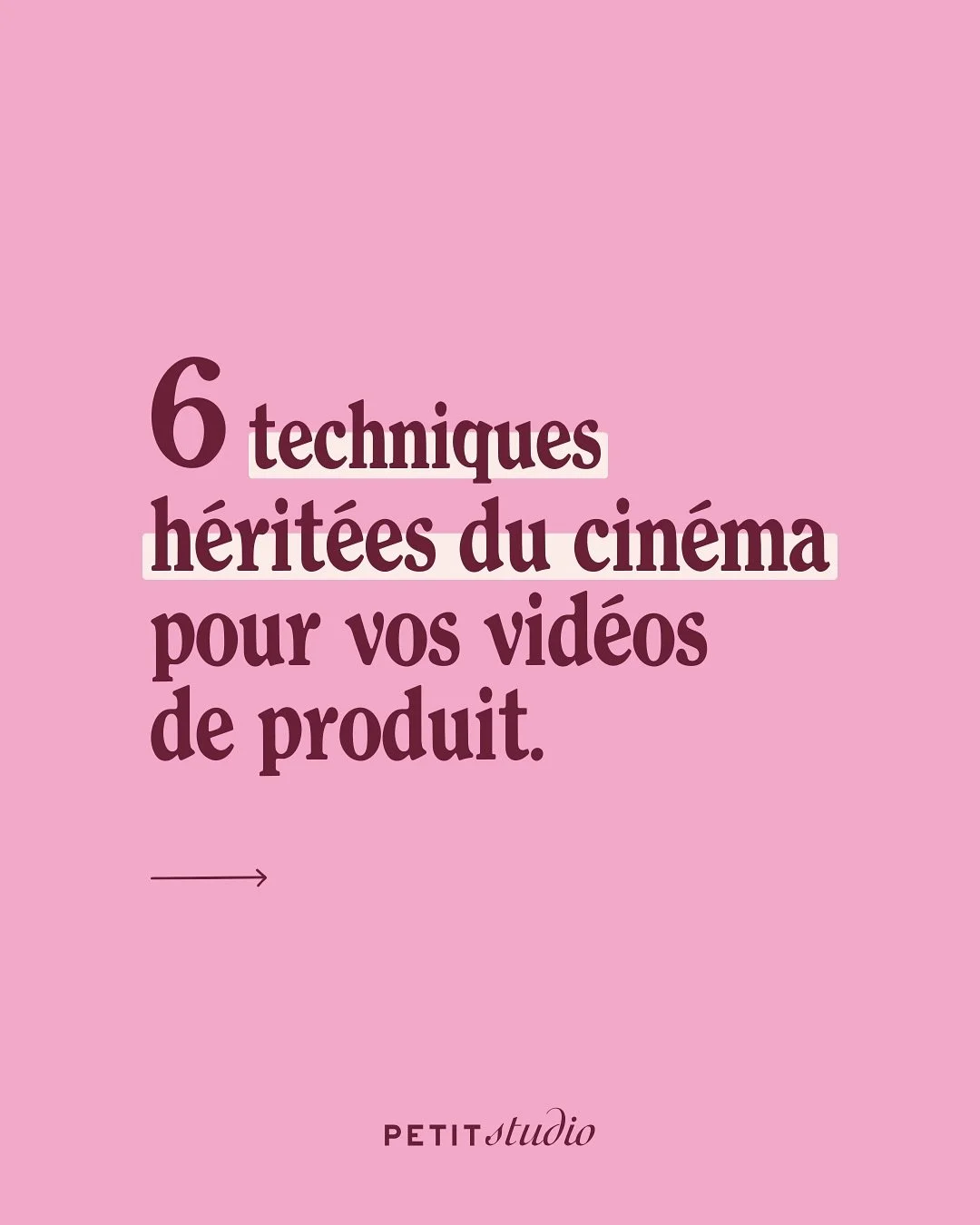 On vous d&eacute;voile 6 techniques pour des vid&eacute;os publicitaires plus immersives. Et rares sont les marques qui les exploitent vraiment, ou les studios qui les proposent.

1️⃣ Le plan s&eacute;quence
2️⃣ Le close up
3️⃣ Le slow motion
4️⃣ Le 