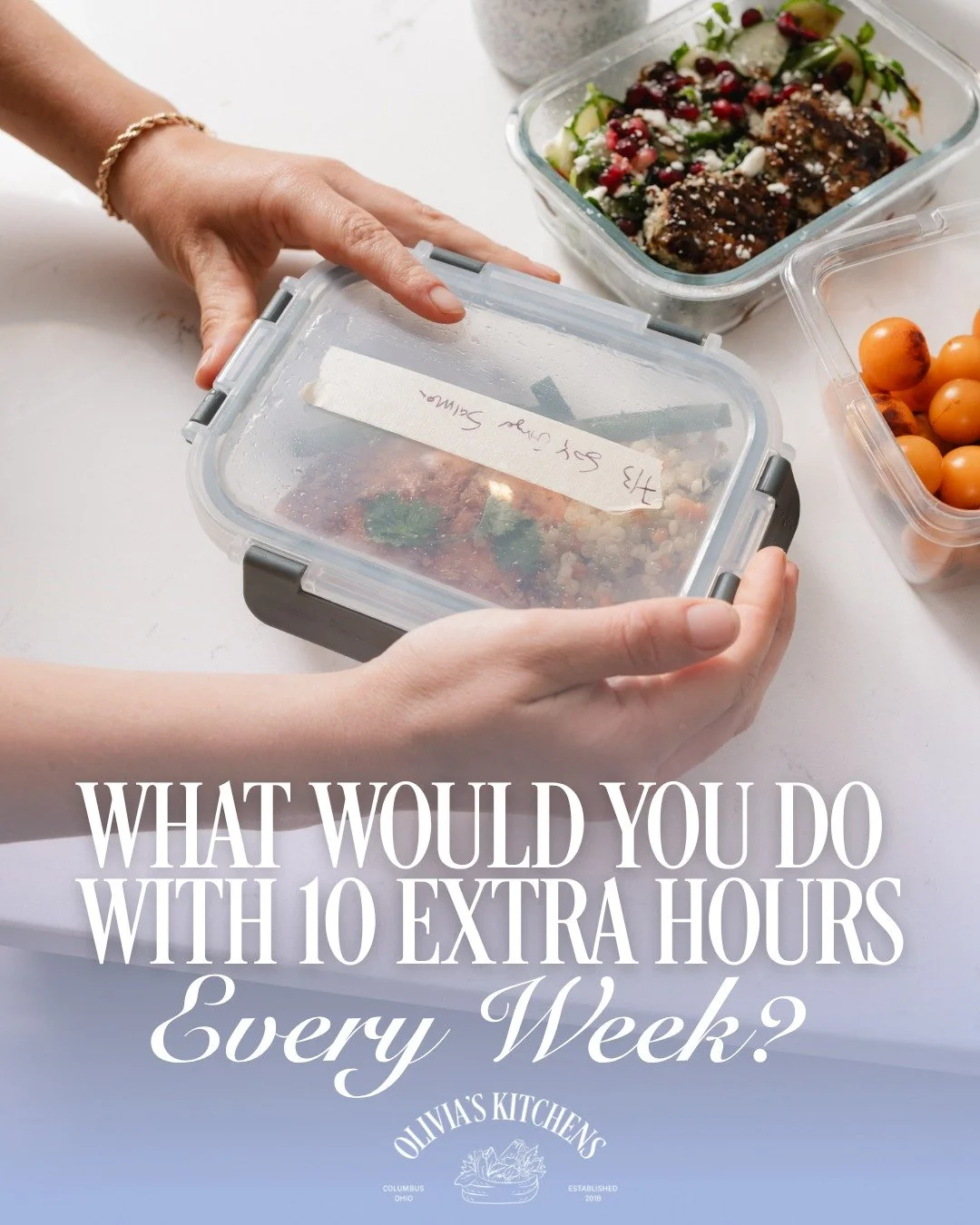 The concept of extra time on your hands? Mind-blowing.🤯

More time with your family. More time for yourself. More time to actually enjoy your evenings instead of spending them planning, shopping, and prepping meals.

Olivia&rsquo;s Kitchens gives yo