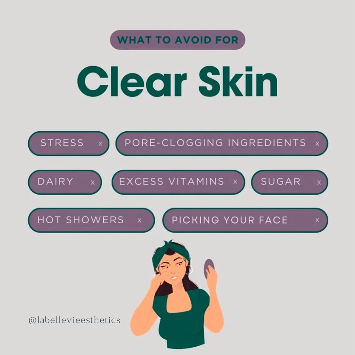 Everybody wants clear skin🥺 I mean who wouldn&rsquo;t✨

These stressors may be triggering skin concerns! Caring for your skin with the right products will work wonders for you!

Feel free to reach out so we can work on a skincare regimen catered to 