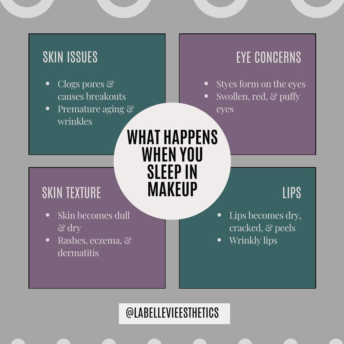 Reminder to always remove your makeup before bed❕

#bedtime #makeup #removal #skincare #longisland #northfork #labellevieesthetics