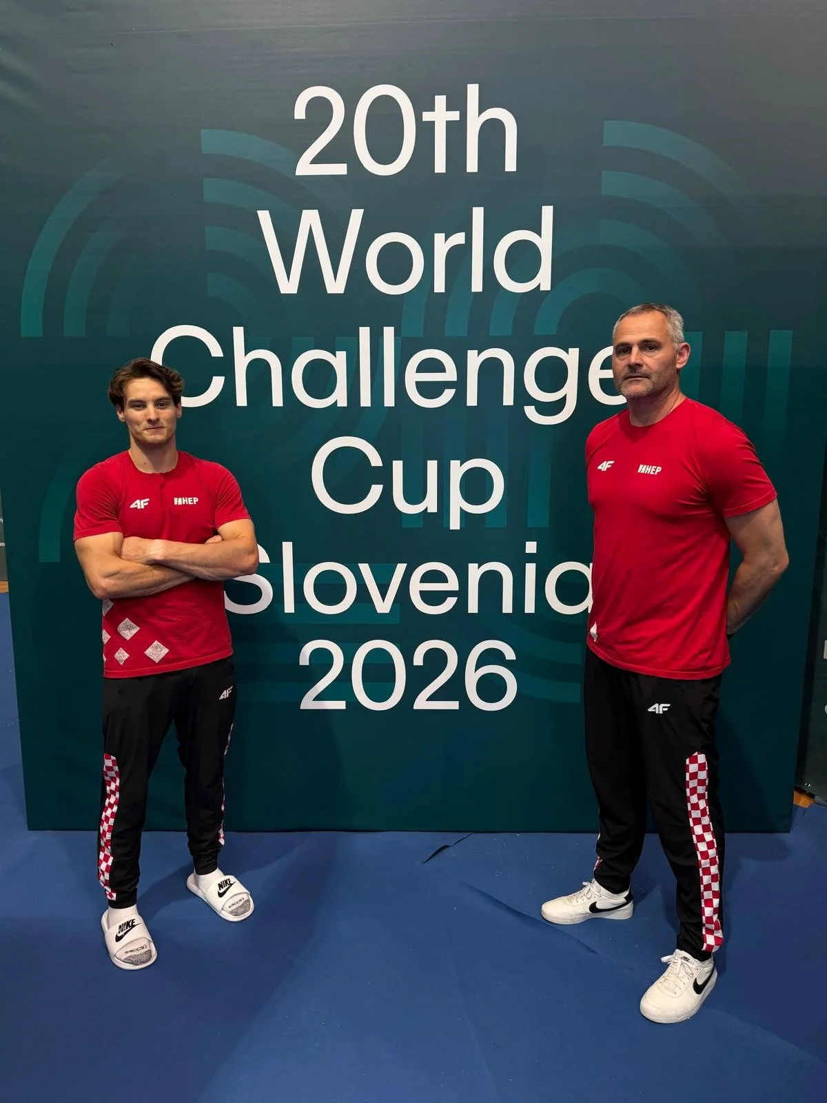 Marko Jovičić i trener Miroslav Pavlović (WCC Koper 2026) | GK Rijeka