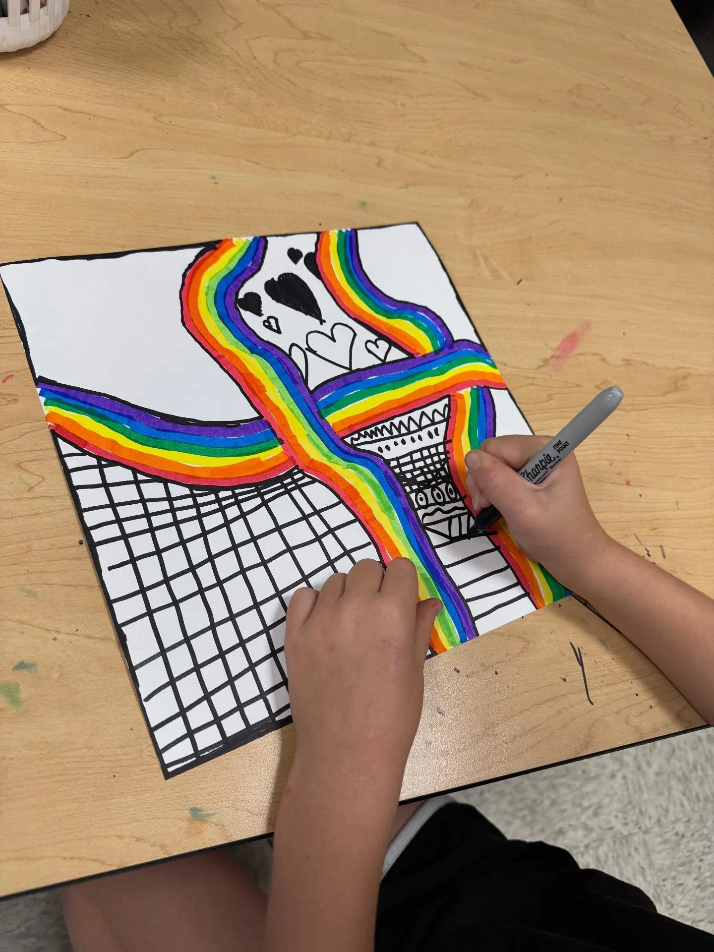 Rainbow Ribbons !! Second graders love color and patterns !! Way to go !! #millerdriscollschool #wiltonwayct #fapawilton