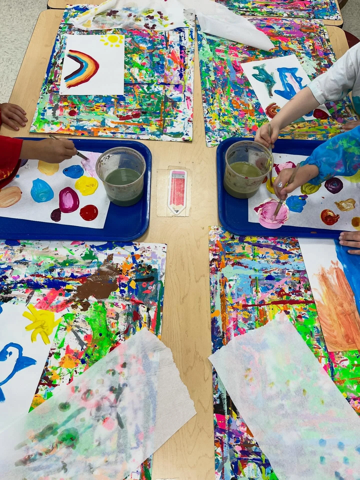 Some more color mixing by Kindergarten students. #colormixing #fapa_wilton