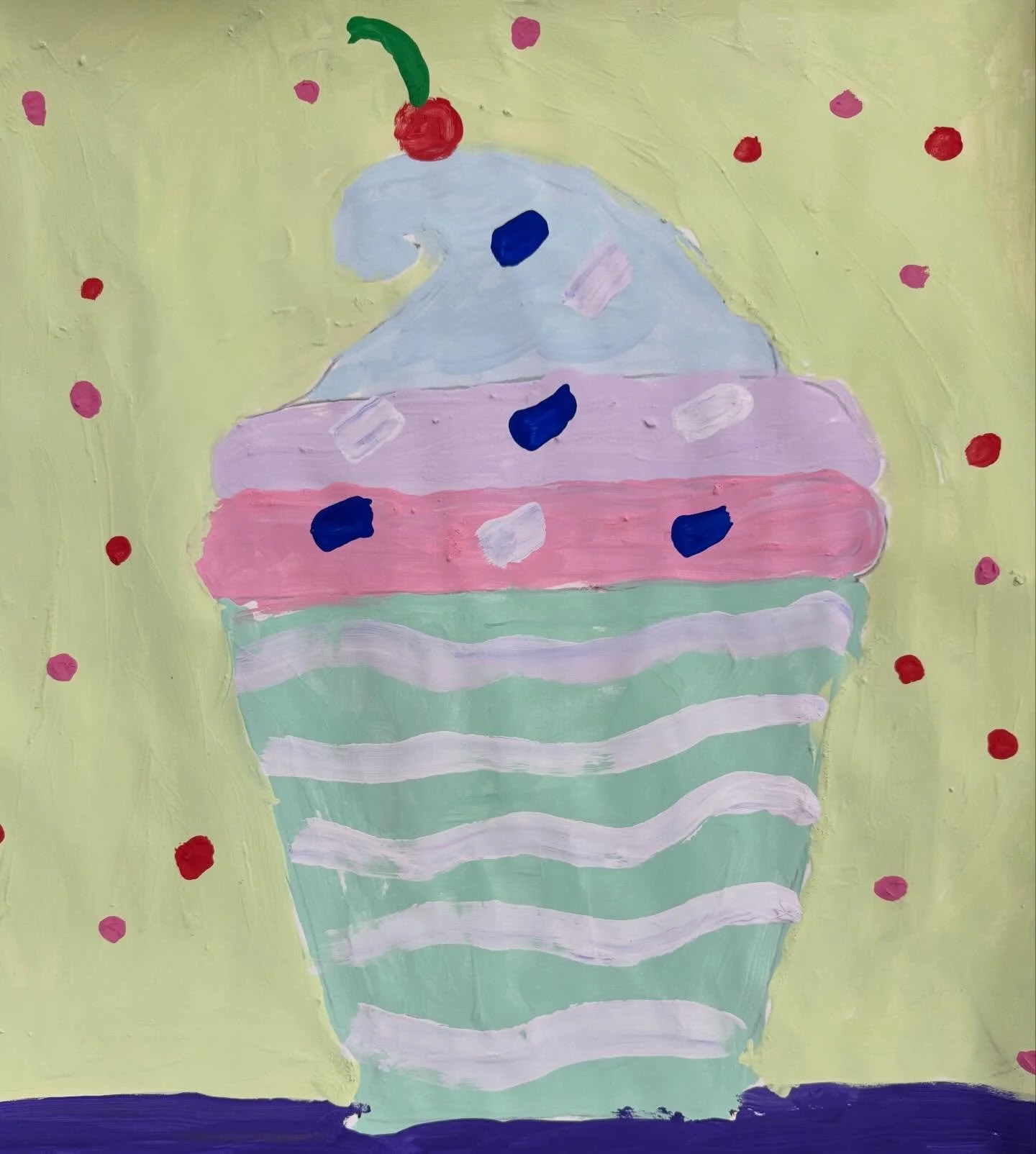 Second grade cupcake painting were a hit!!! #wiltonfapa #wiltonwayct #elementarypainting#wilton_fapa