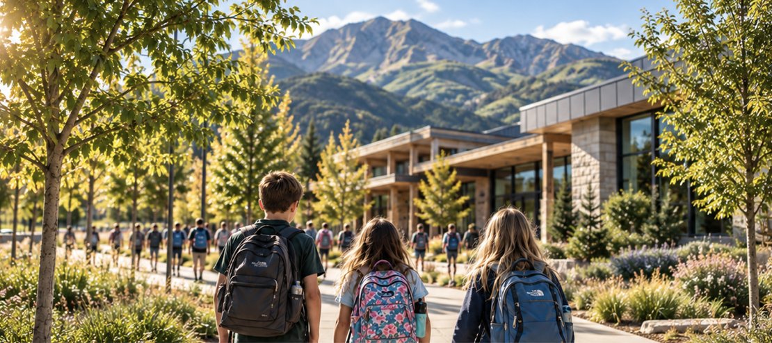 Students walking to school in the Roaring Fork Valley