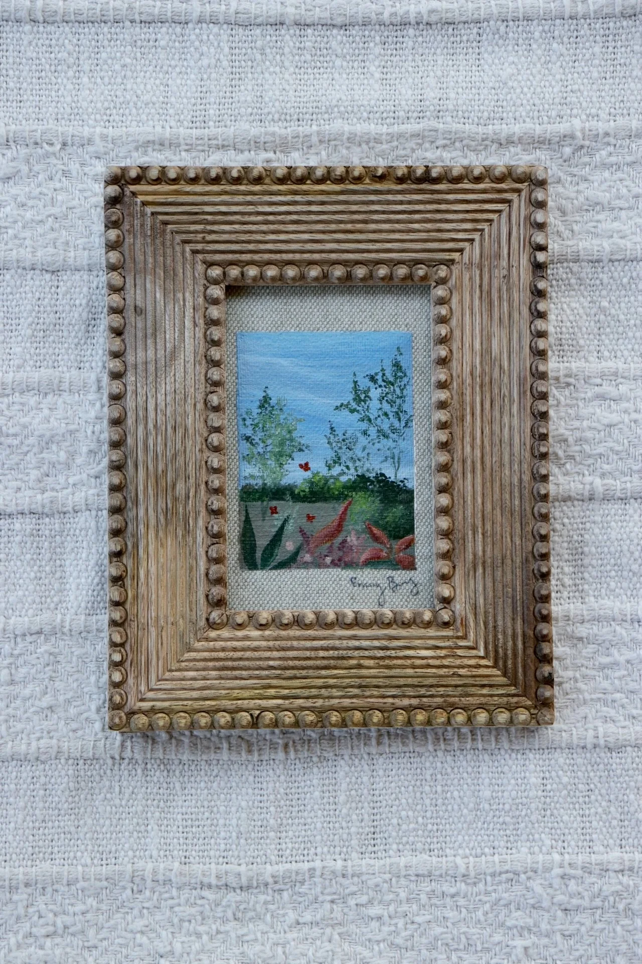 Butterfly Garden No. 2

Oil on up-cycled fabric. 7.5 x 9 inches. $45