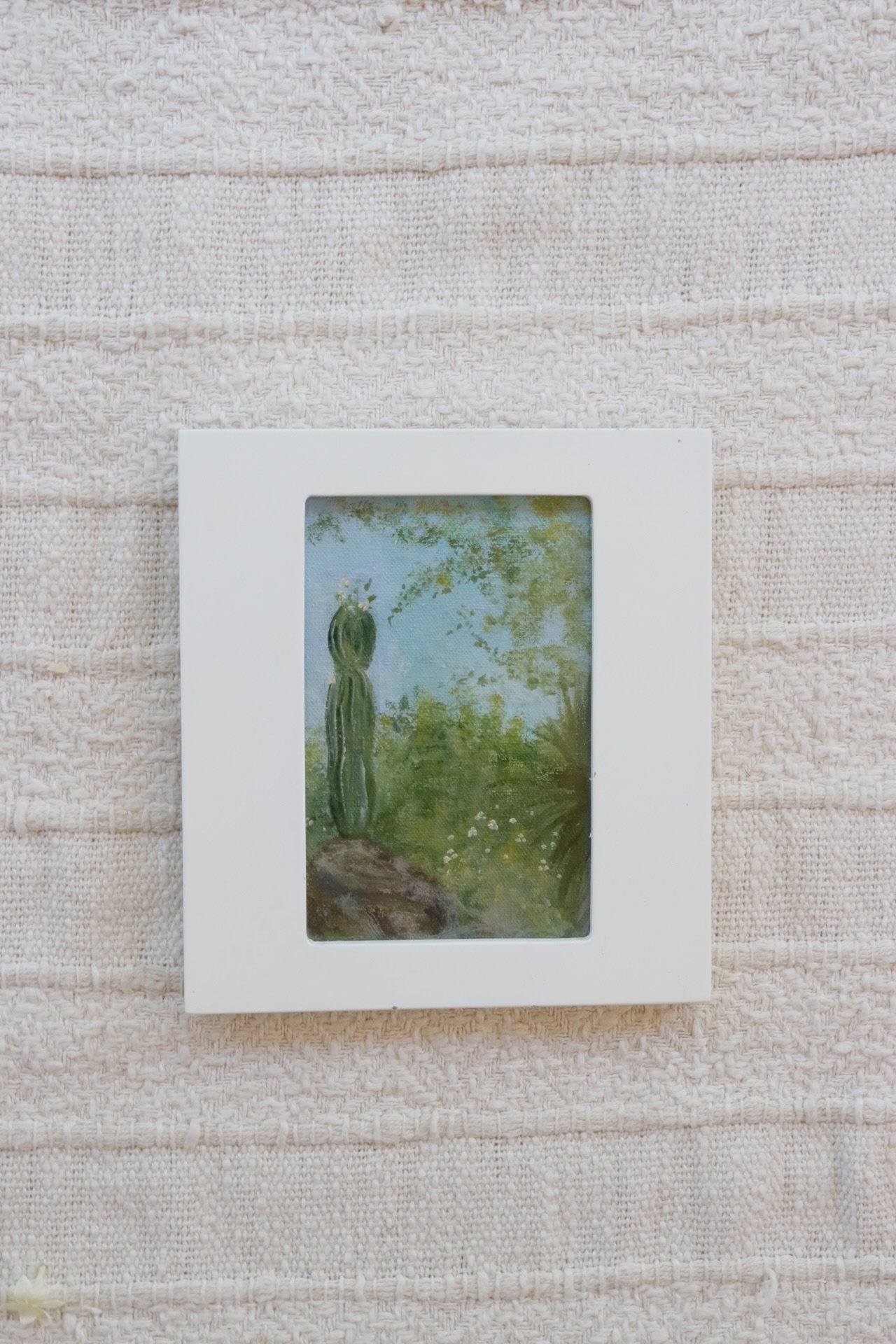 Saguaro in Bloom - Original Oil Painting